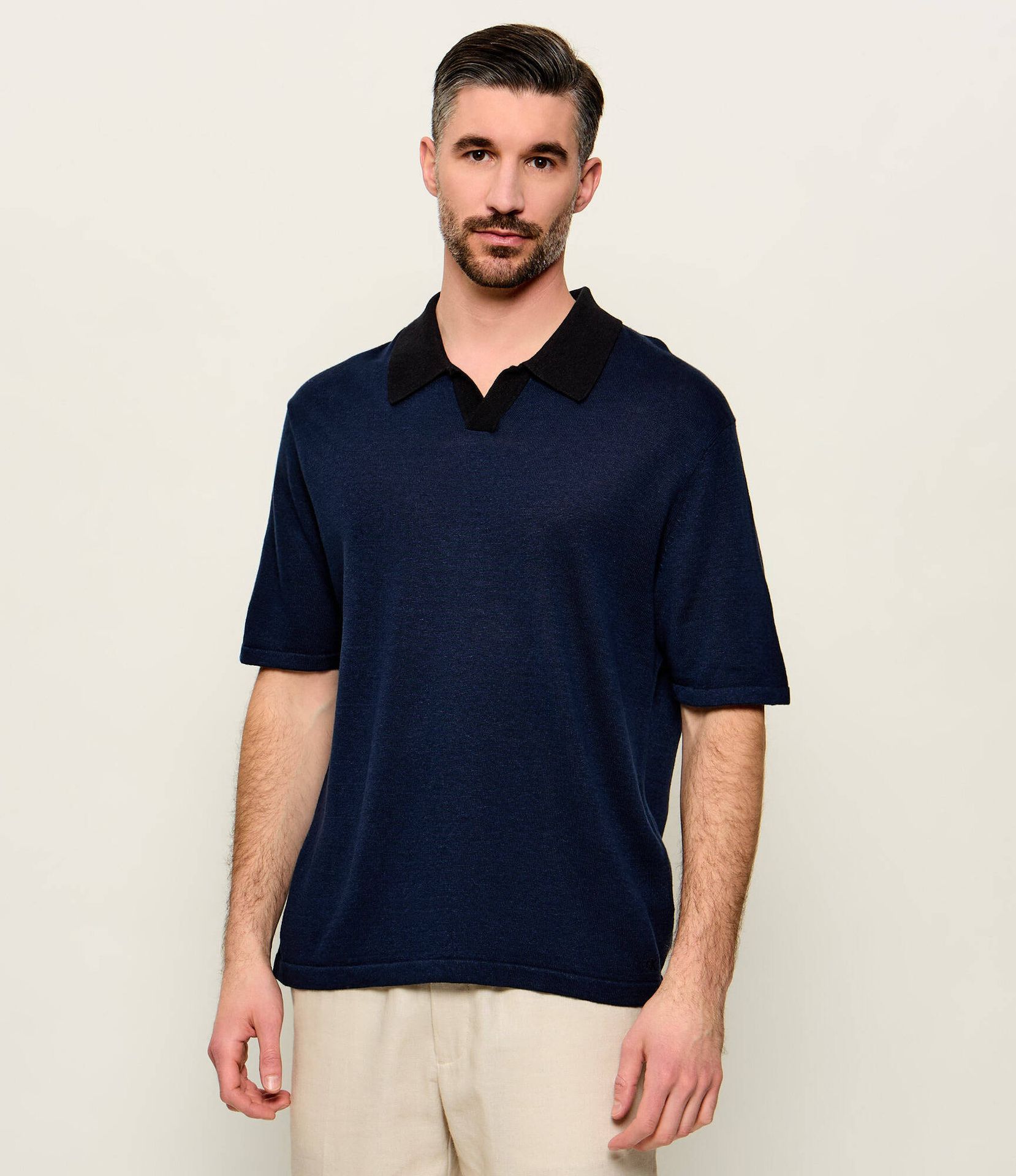 Calvin Klein Polo JOHNNY Loose fit z dodatkiem lnu