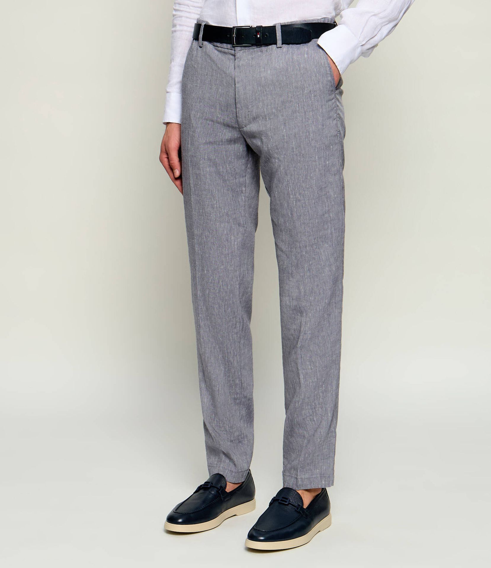 BOSS BLACK Lniane spodnie chino H-Kane1-RDS Regular Fit