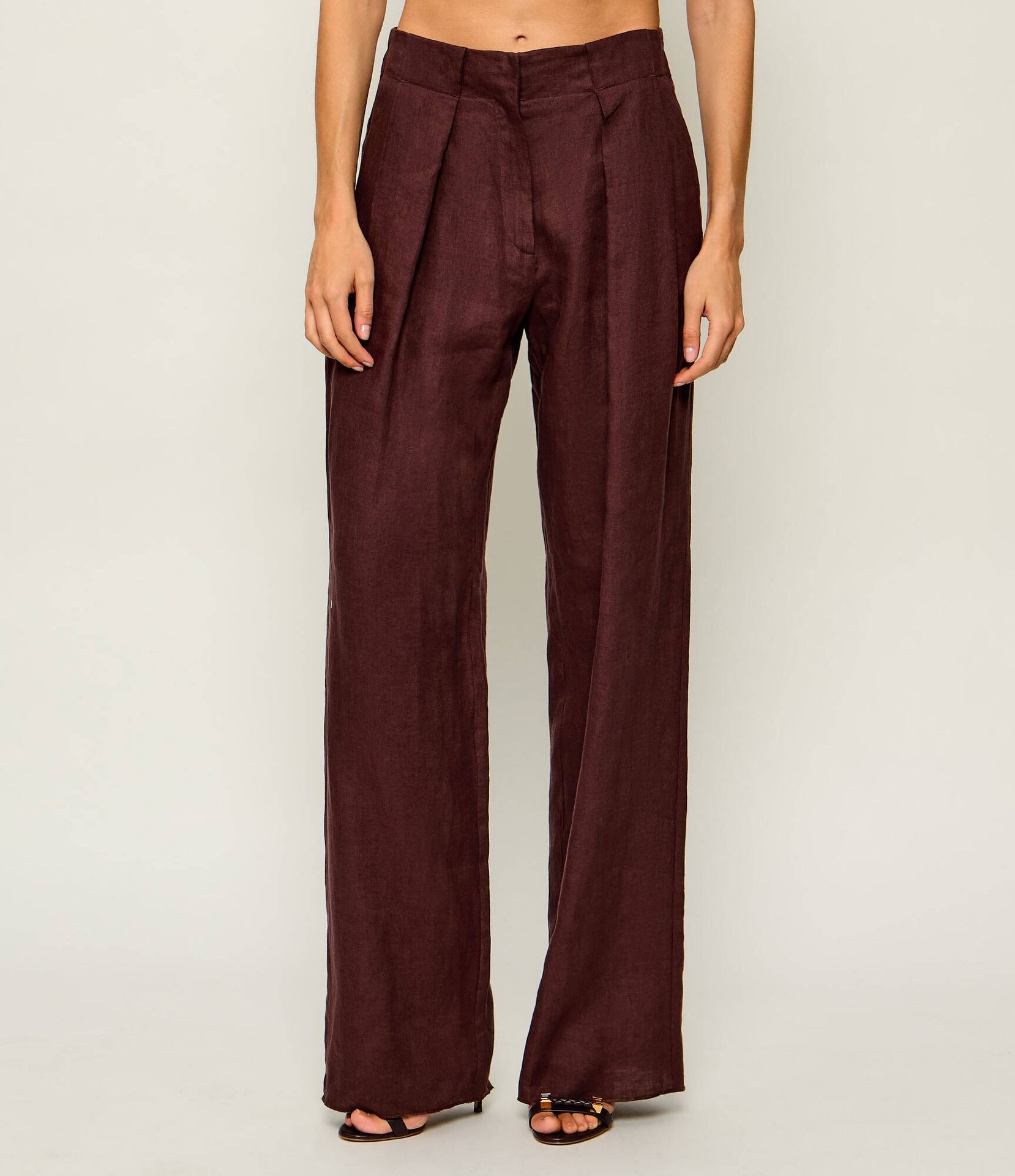 Marella Lniane spodnie MLLRETE Relaxed fit