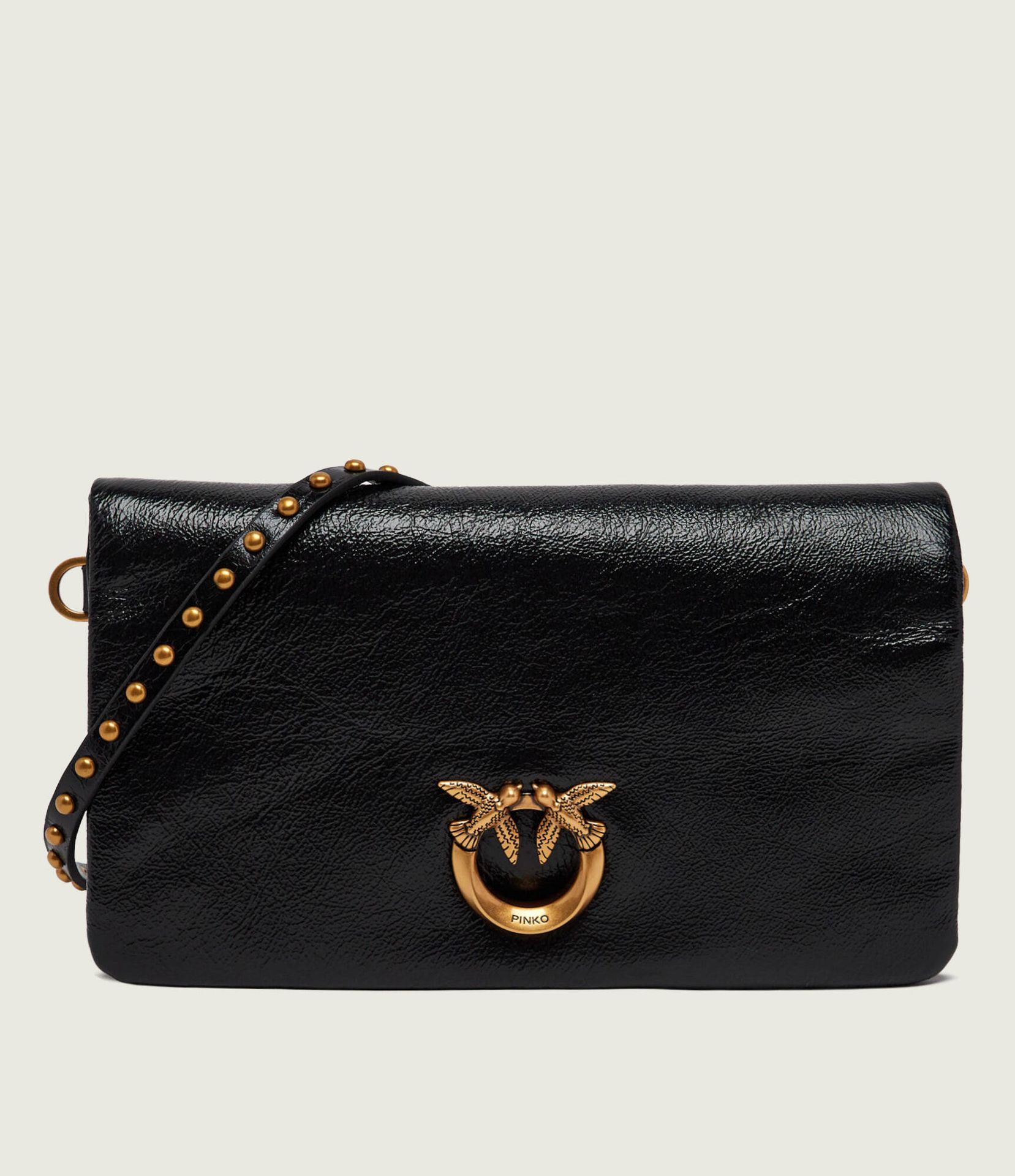 Pinko Skórzana kopertówka CLICK SOFT HORIZONTAL MINI