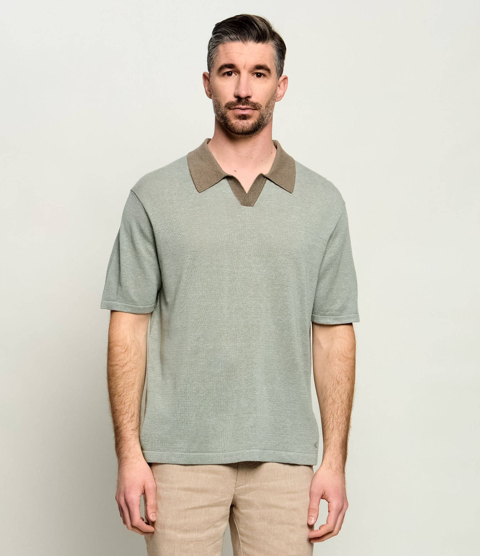 Calvin Klein Polo JOHNNY Loose fit z dodatkiem lnu