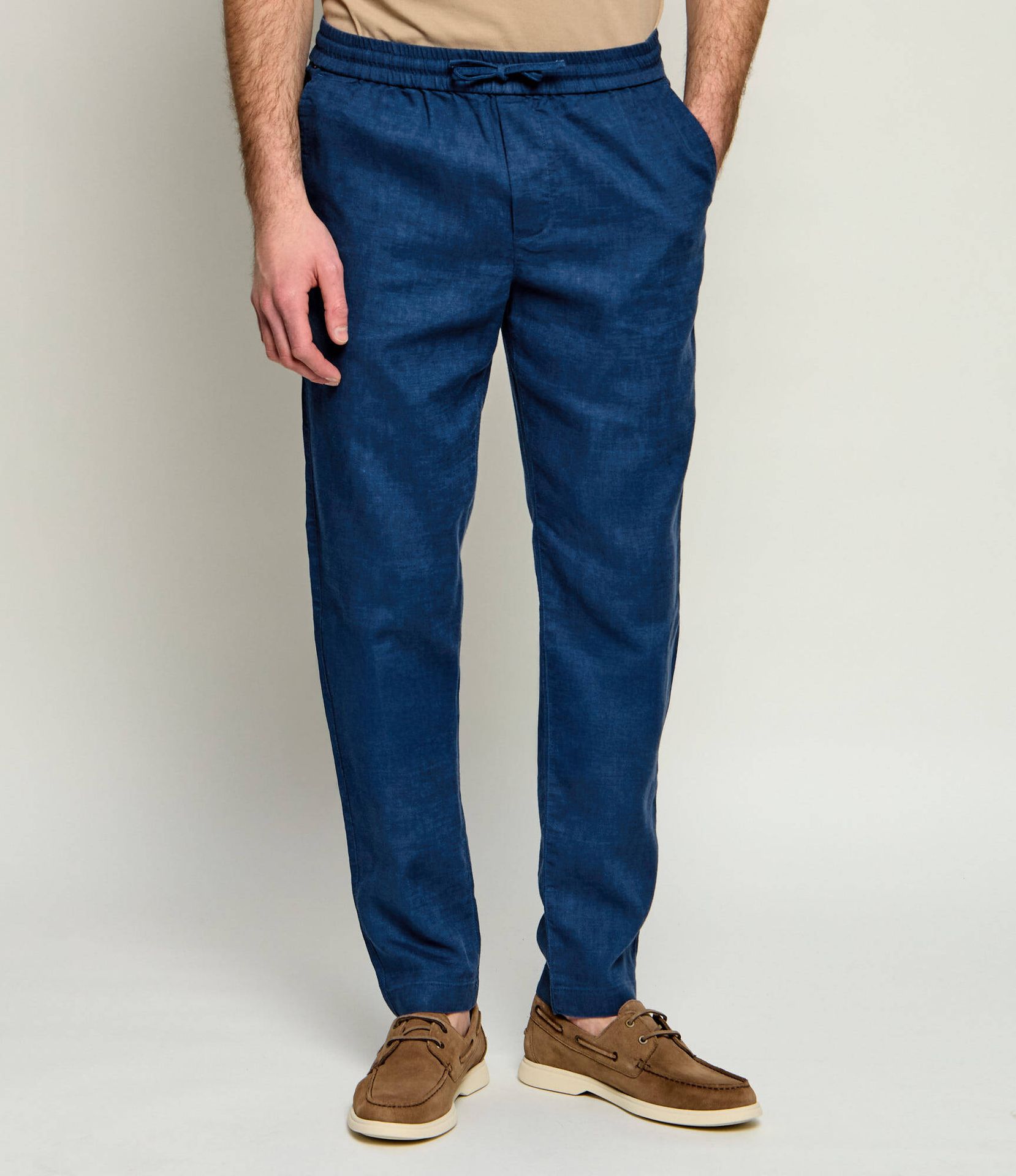 Tommy Hilfiger Lniane spodnie chino HARLEM Regular Fit