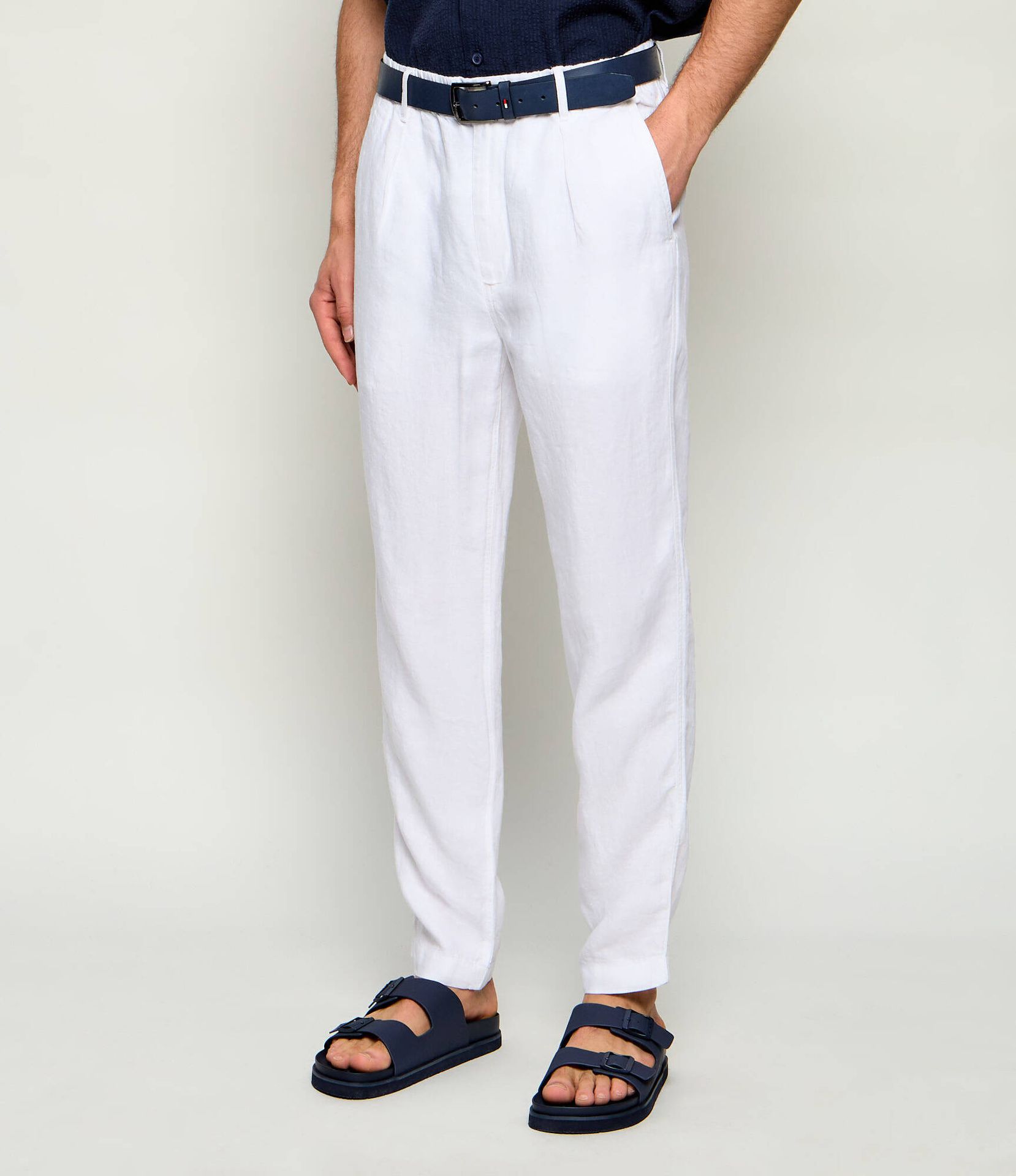 POLO RALPH LAUREN Lniane spodnie chino Slim Fit