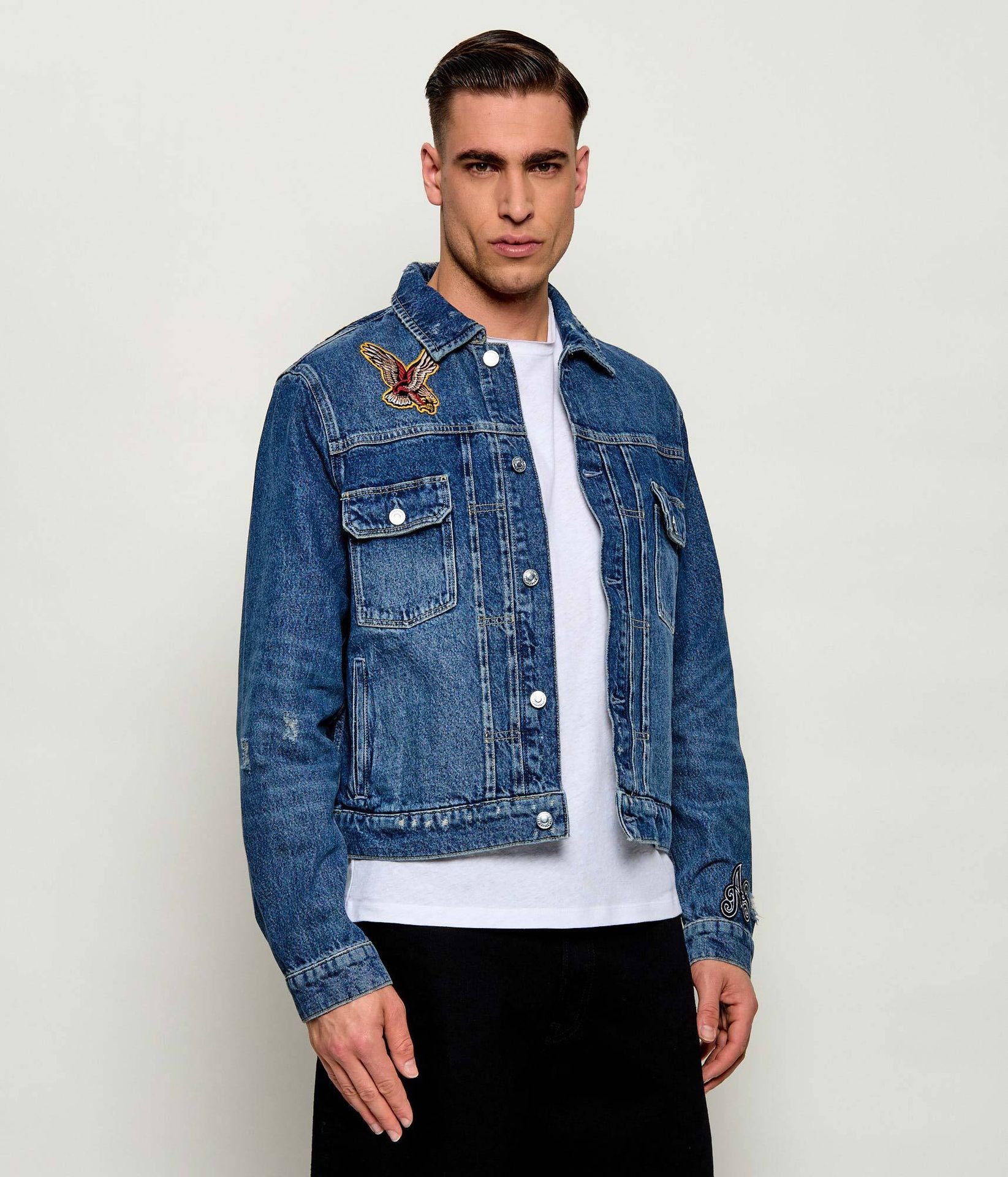 AllSaints Kurtka jeansowa EXILE Slim Fit