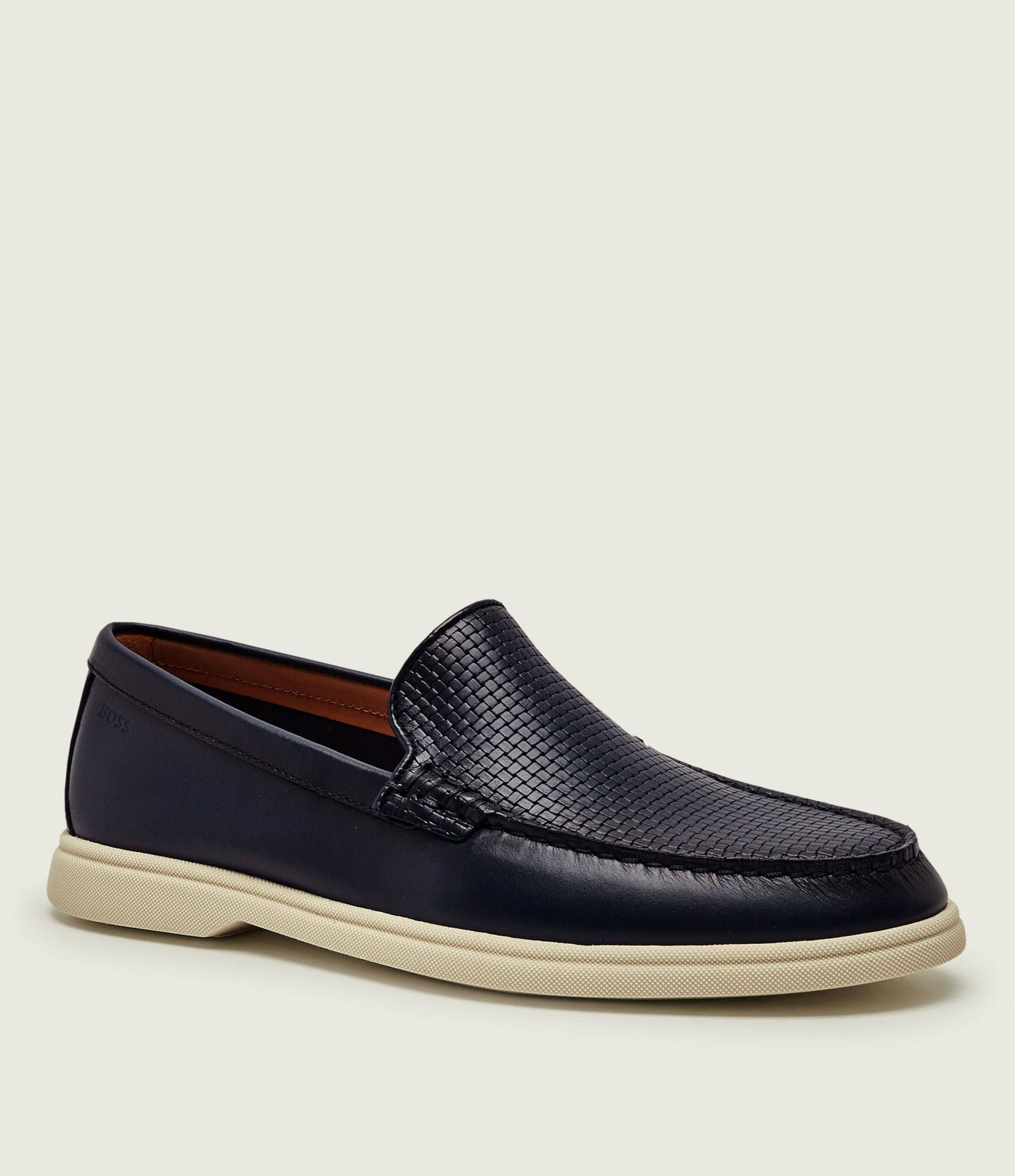 BOSS BLACK Skórzane loafersy Sienne