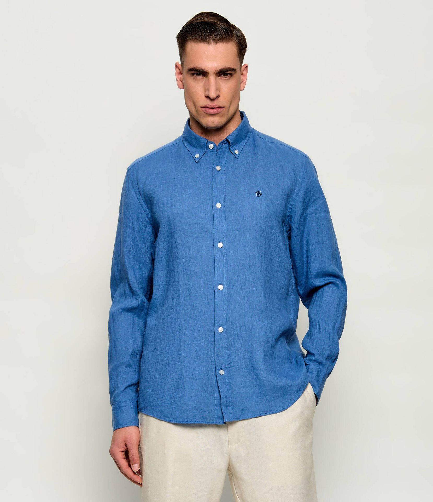 BOSS BLACK Lniana koszula H-LIAM-BD-E-C1-261 Regular Fit