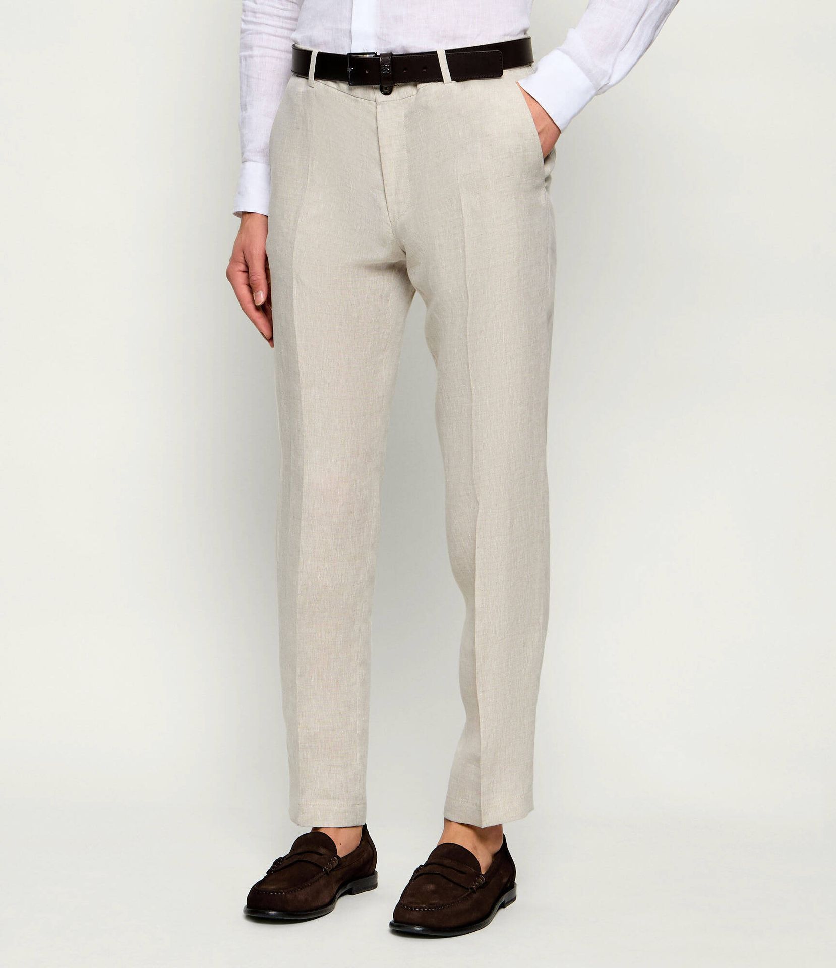 Joop! Lniane spodnie chino Hank Slim Fit