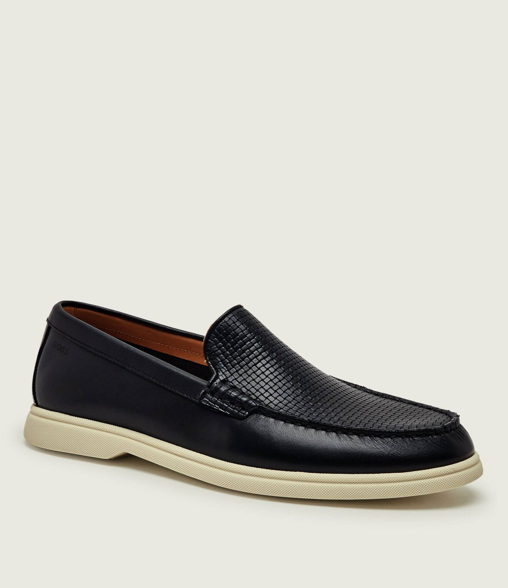 BOSS BLACK Skórzane loafersy Sienne