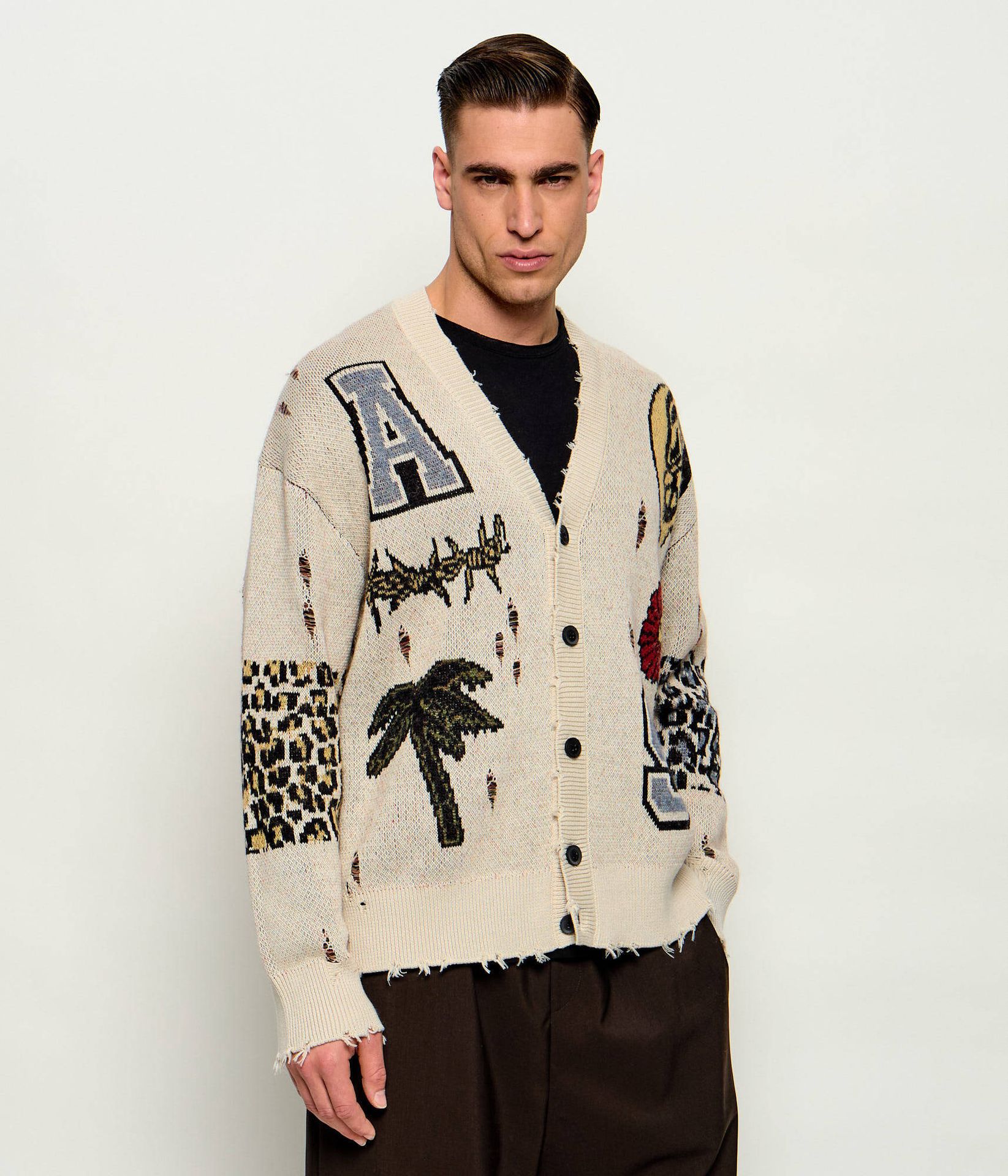 AllSaints Kardigan FOXX Oversize fit z dodatkiem wełny