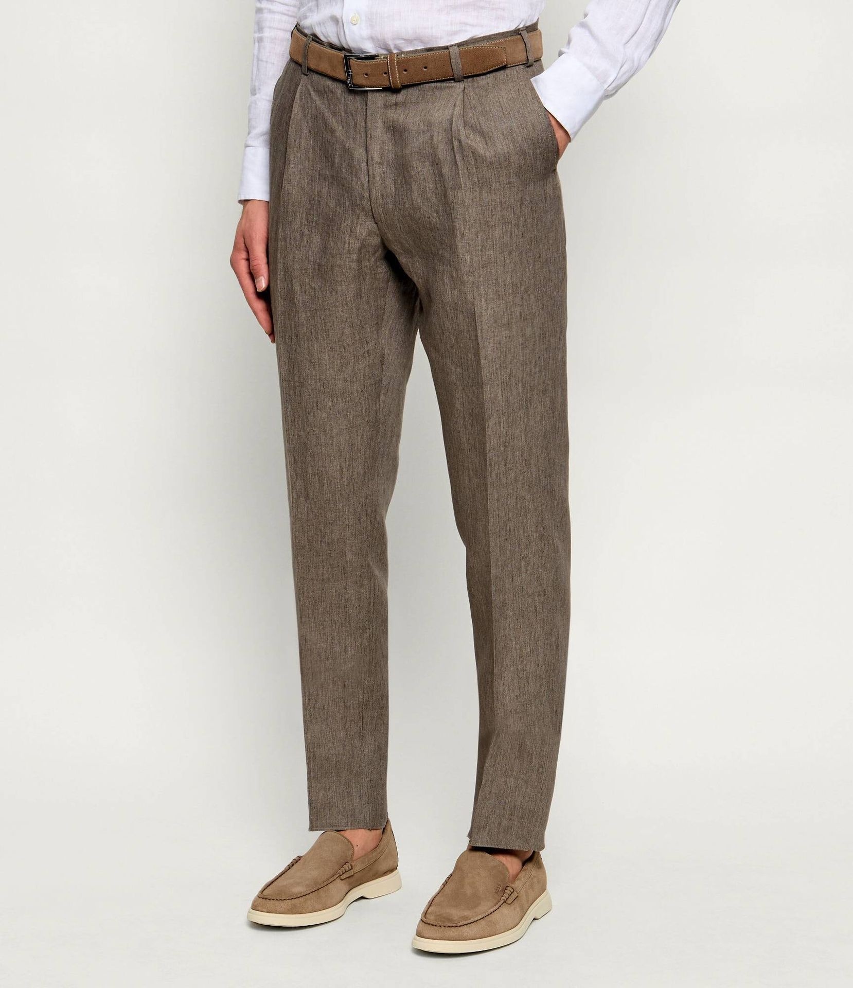 Tombolini Lniane spodnie Tapered fit