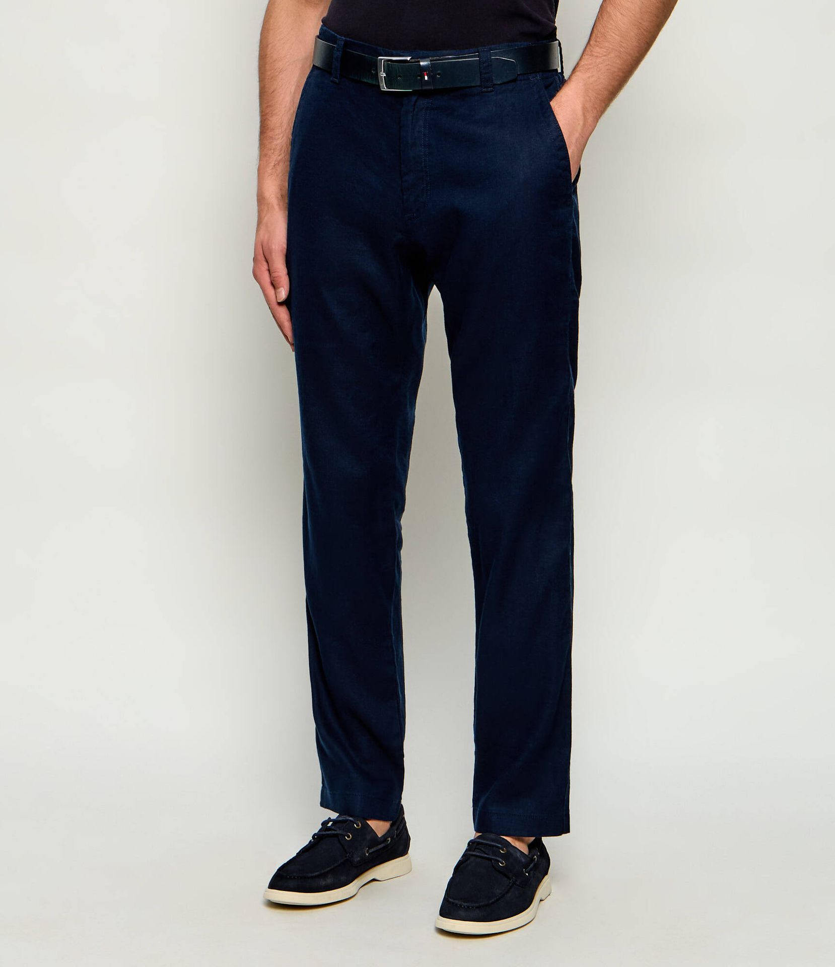 BOSS ORANGE Lniane spodnie chino Sanderson-L-3 Regular Fit