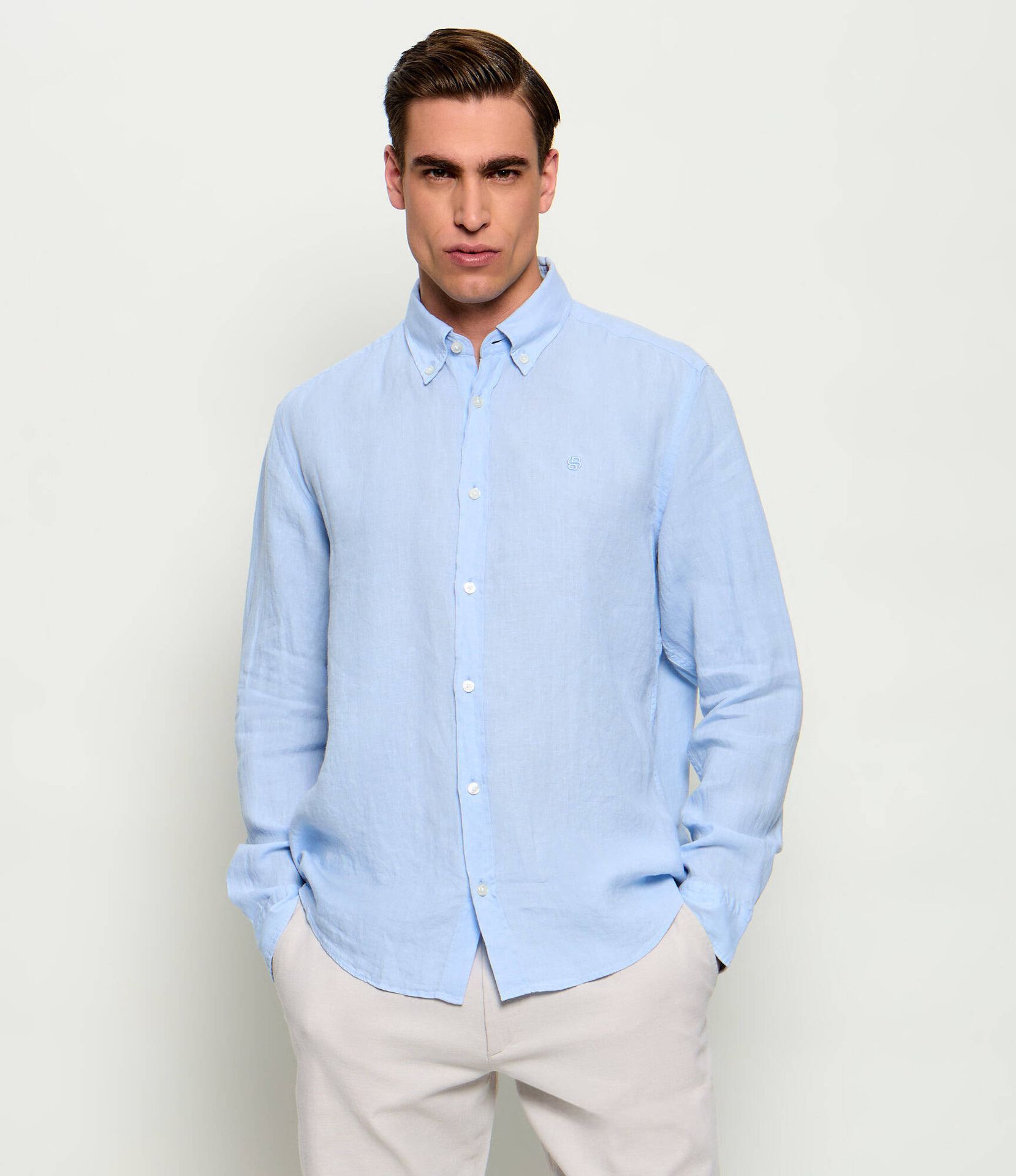 BOSS BLACK Lniana koszula H-LIAM-BD-E-C1-261 Regular Fit