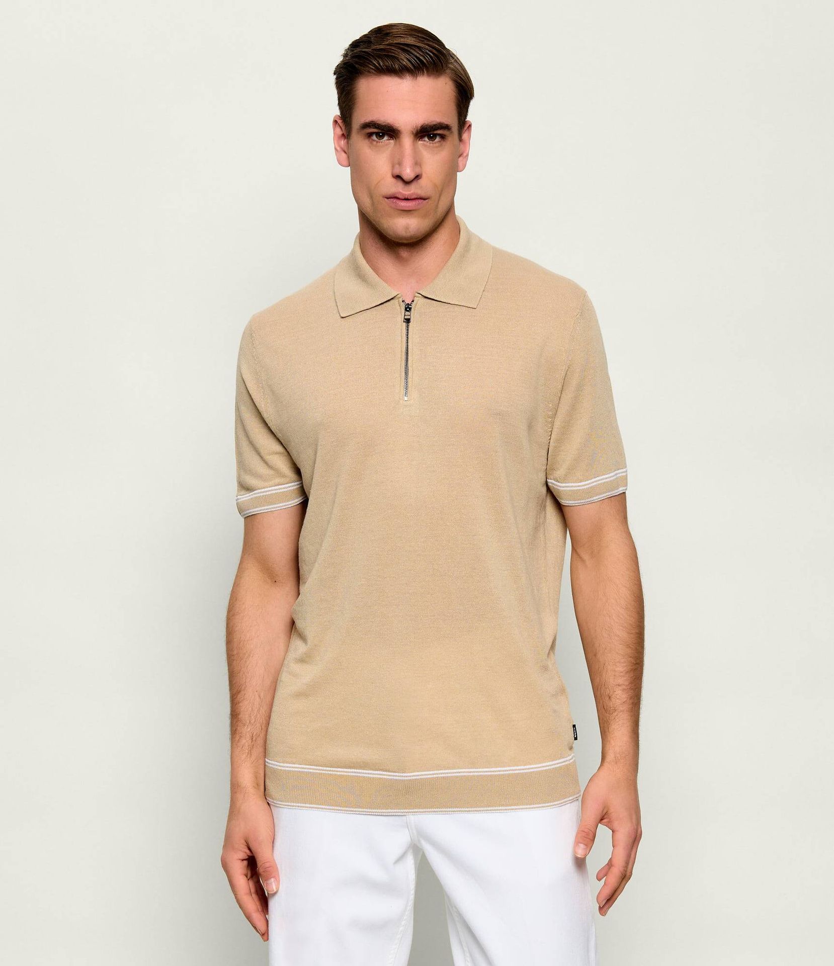 BOSS BLACK Lniane polo H-Norbertino Regular Fit