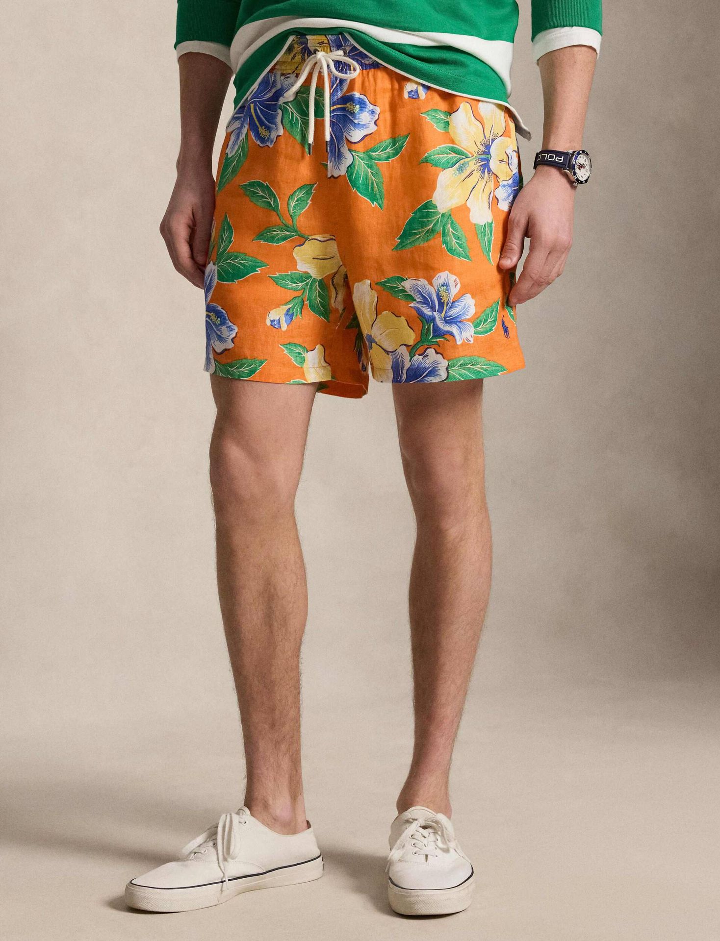 POLO RALPH LAUREN Lniane Szorty kąpielowe Traveler Classic fit