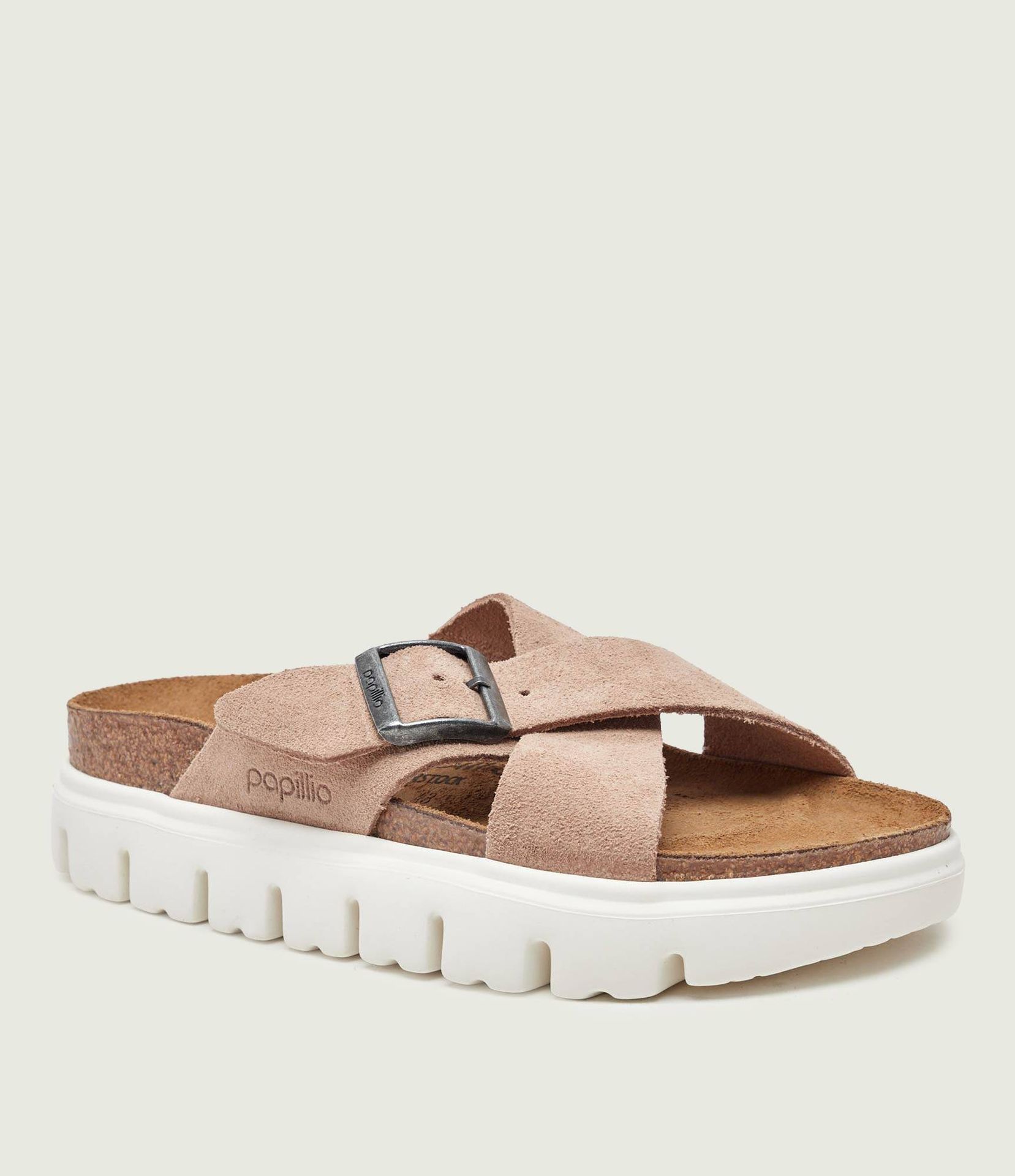 Birkenstock Klapki Siena Chunky LEVE| Birkenstock x Papillio zamsz narrow fit
