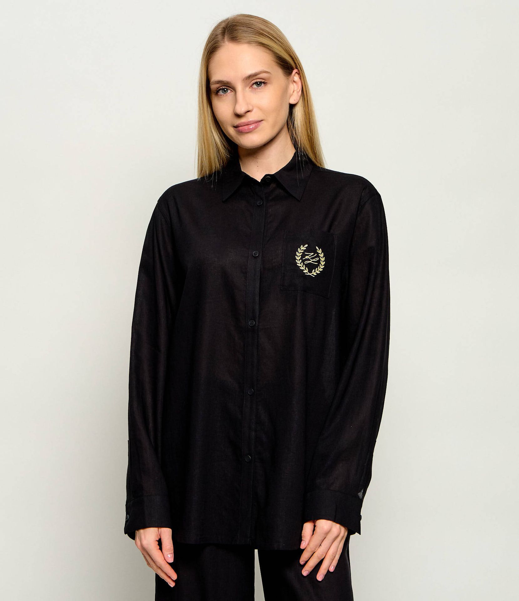Karl Lagerfeld Jeans Koszula Hotel Karl Regular Fit z dodatkiem lnu