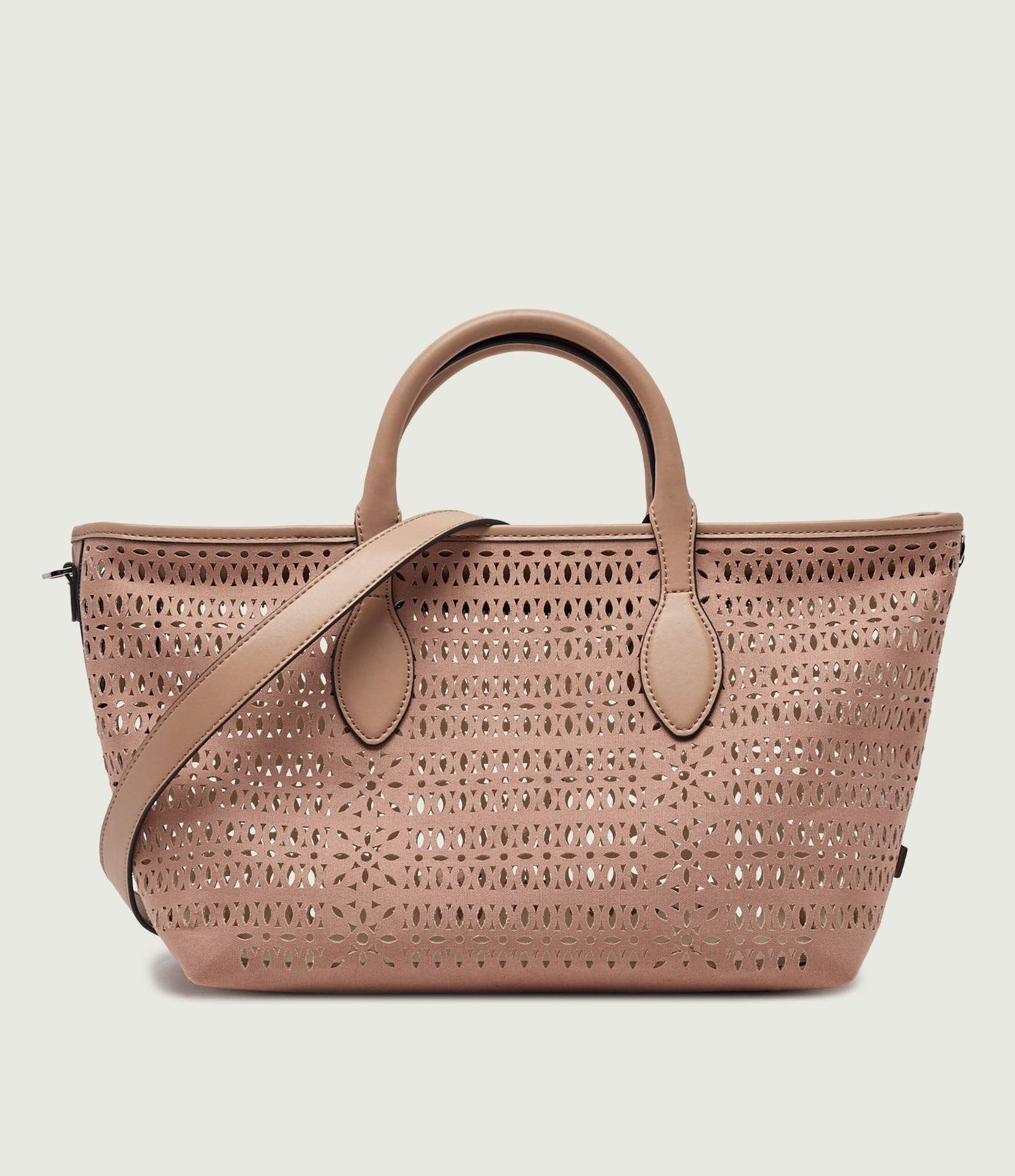 GIANNI CHIARINI Shopperka MASHUP z dodatkiem skóry