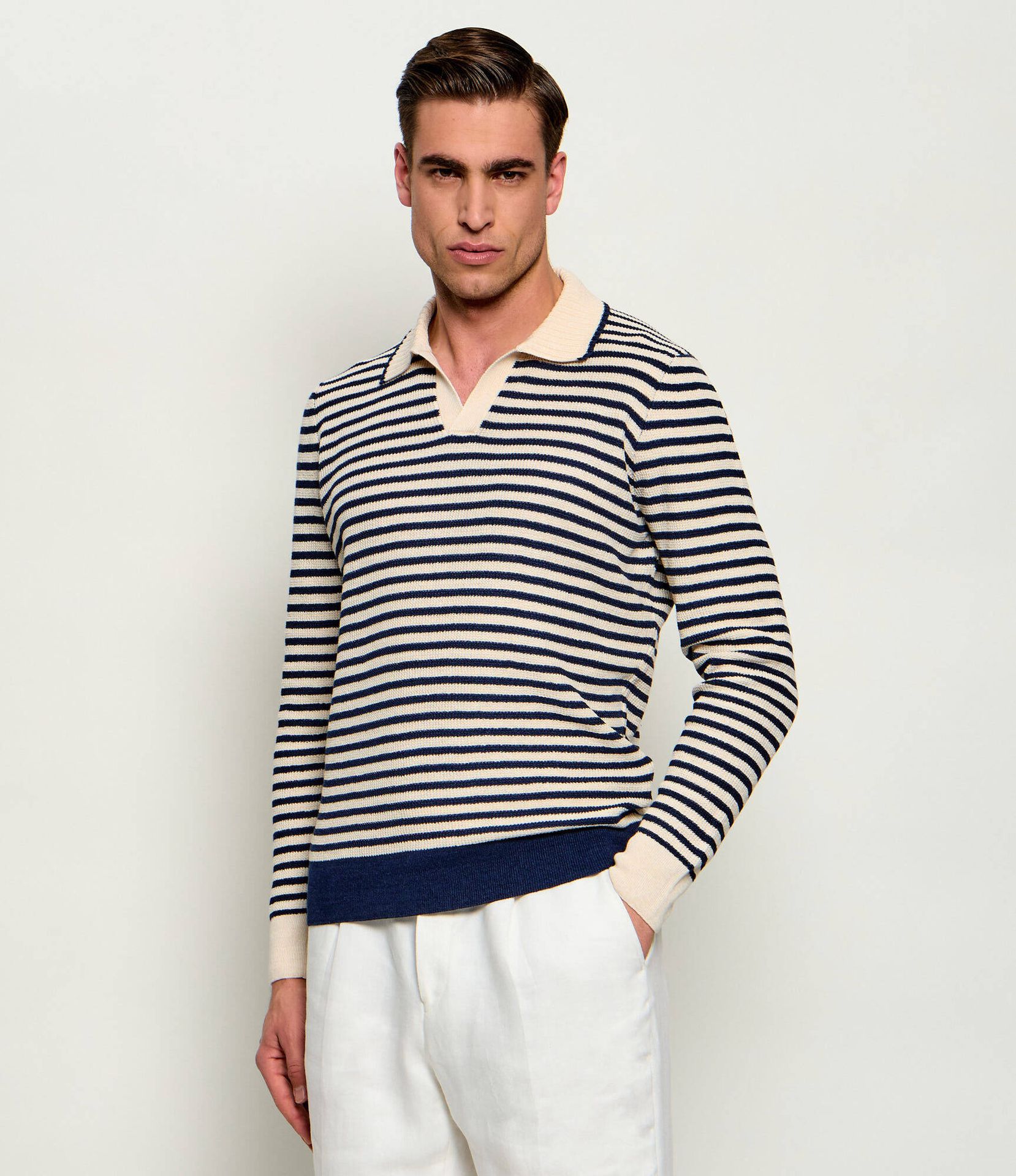 Gran Sasso Lniany sweter Regular Fit
