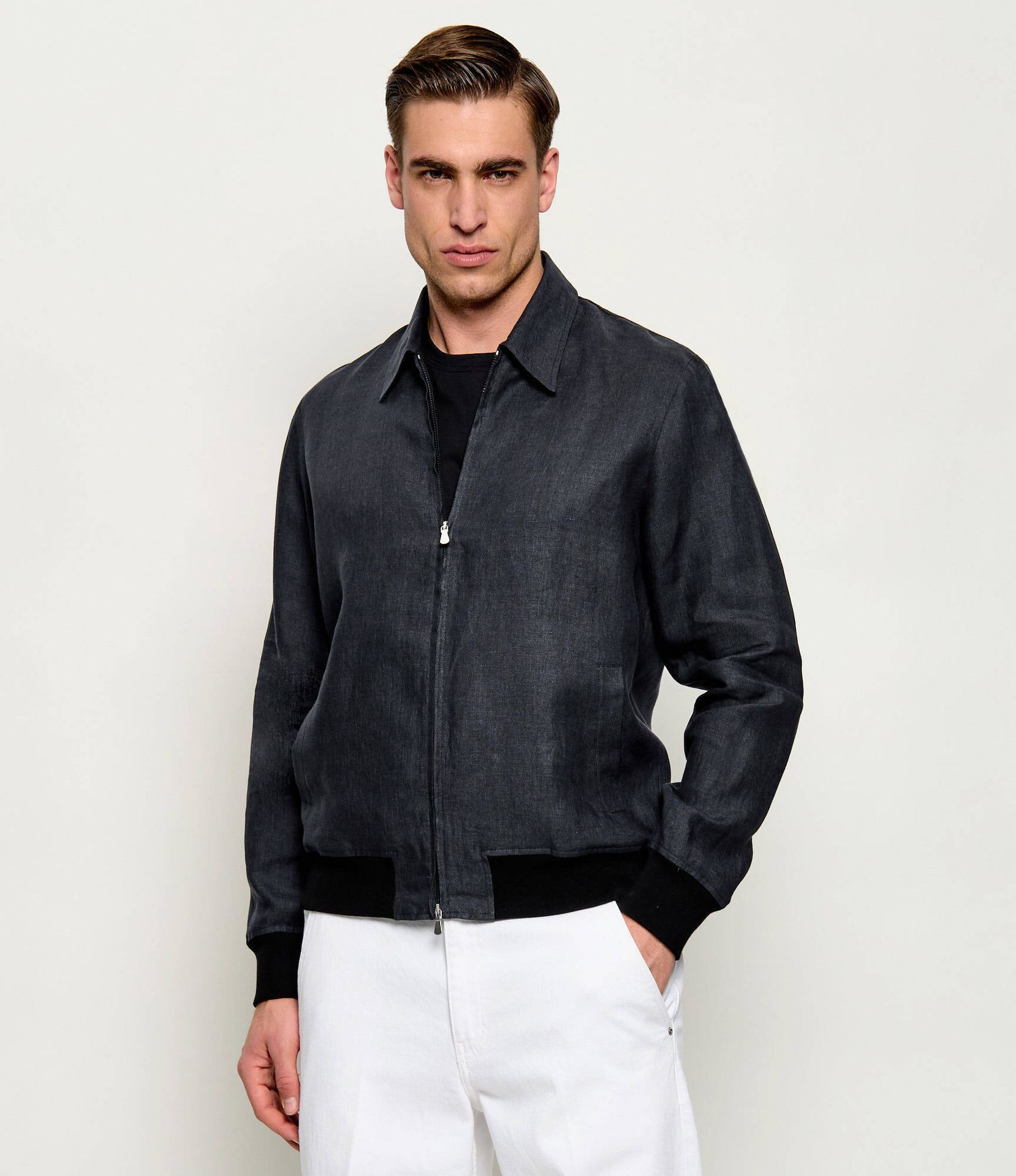 Gran Sasso Lniana kurtka bomber Regular Fit