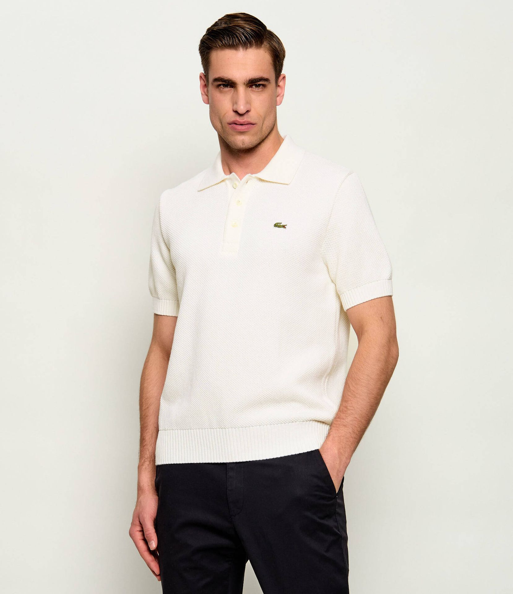 Lacoste Polo Classic fit z dodatkiem wełny