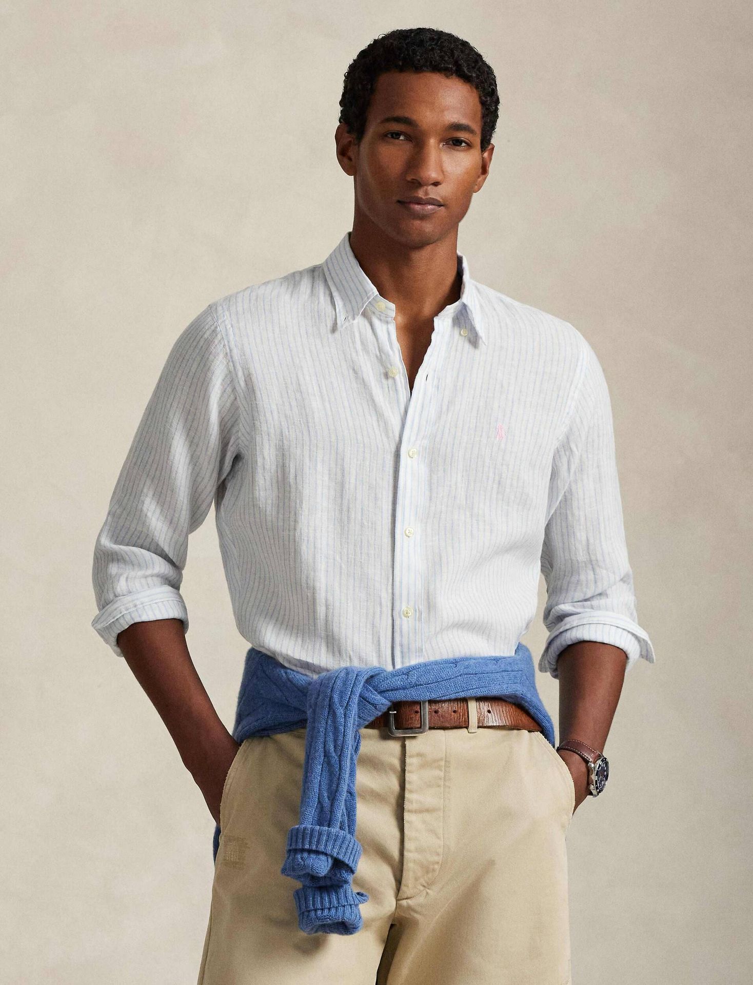 POLO RALPH LAUREN Lniana koszula Custom fit