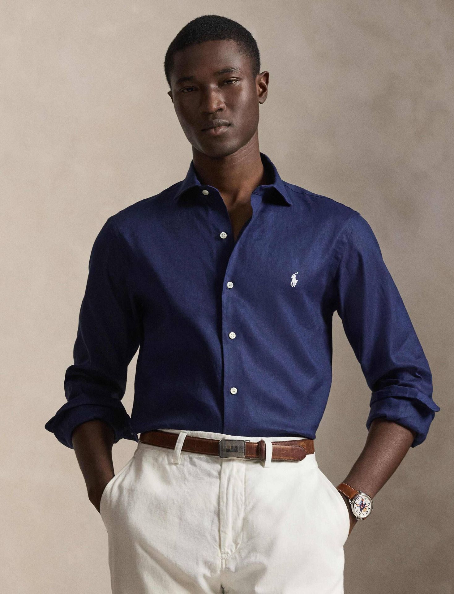POLO RALPH LAUREN Lniana koszula Custom fit