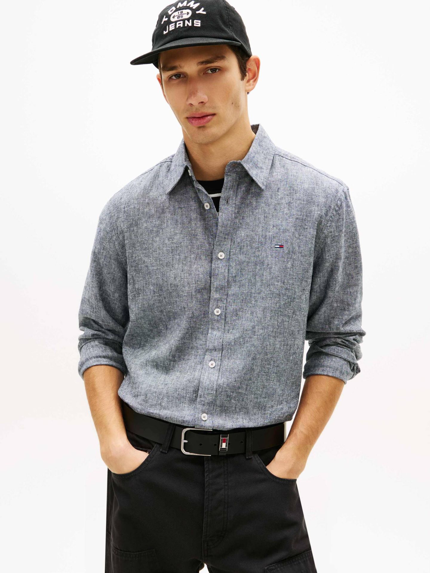Tommy Jeans Lniana koszula Regular Fit