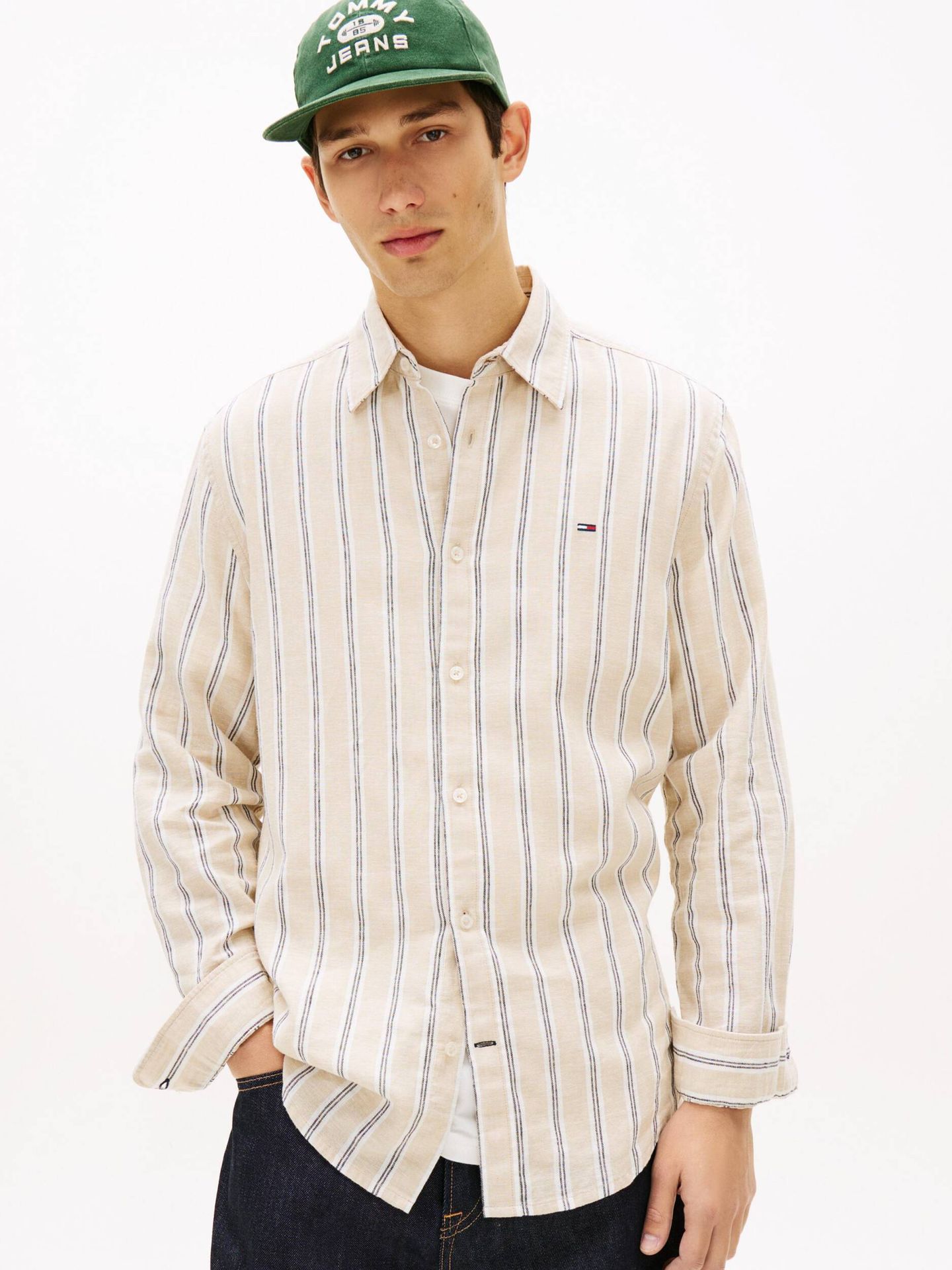 Tommy Jeans Lniana koszula Regular Fit