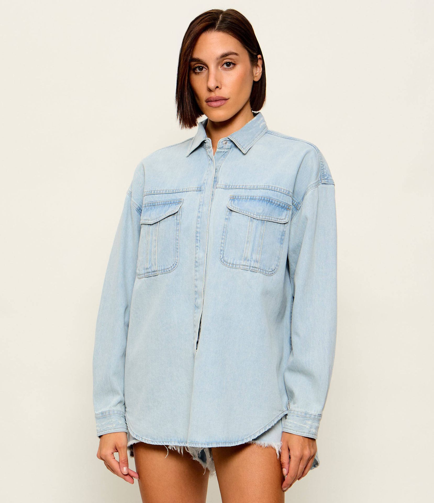 One Teaspoon Jeansowe koszula DAYDREAM HEART Oversize fit