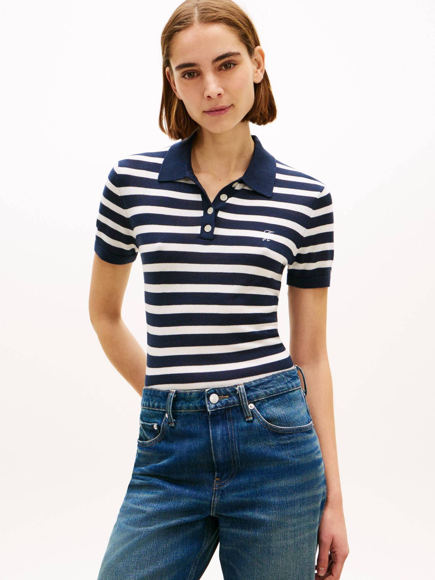Tommy Hilfiger Polo Slim Fit z dodatkiem jedwabiu