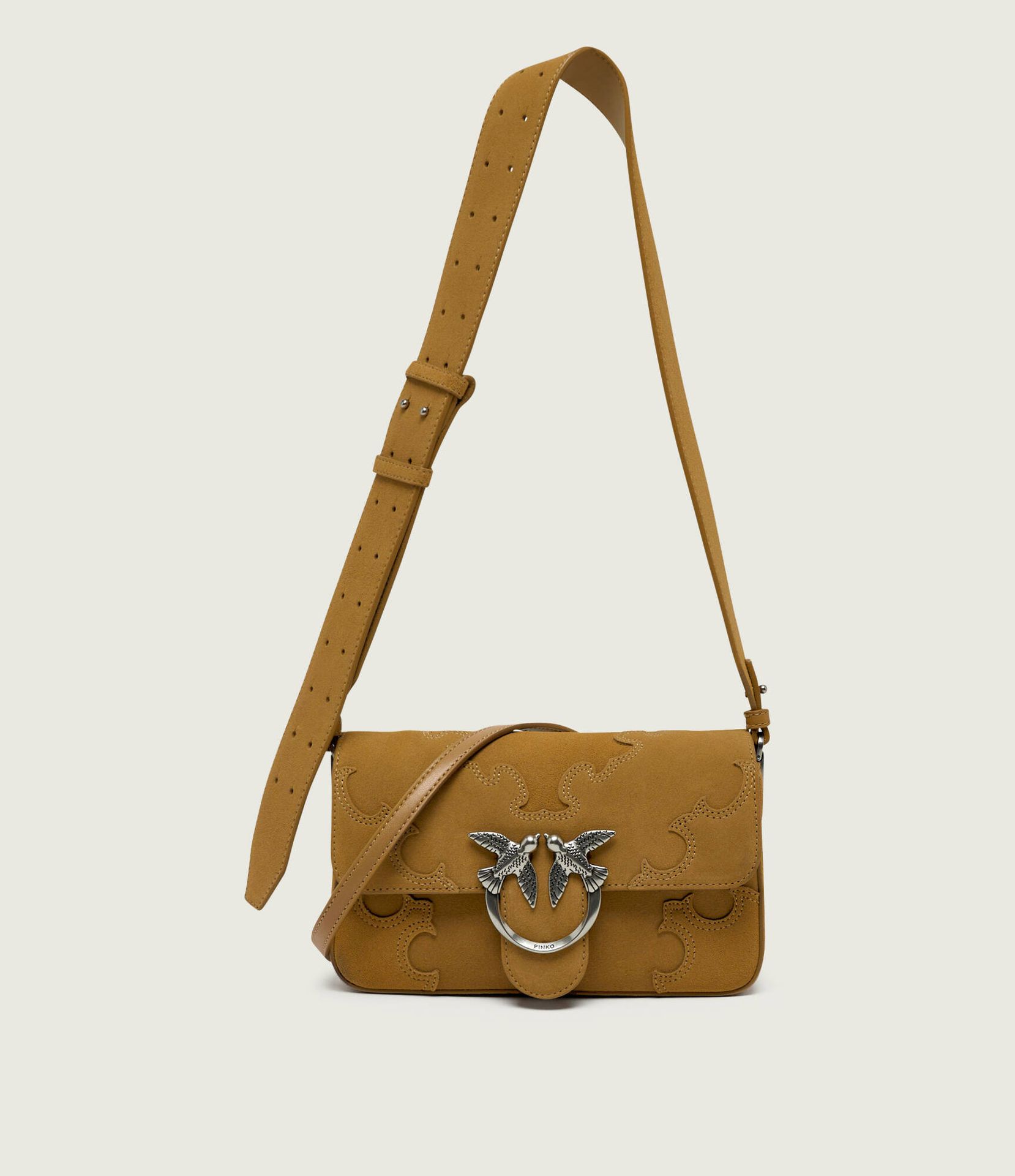 Pinko Torebka na ramię LOVE ONE SLOUCHY MINI zamsz