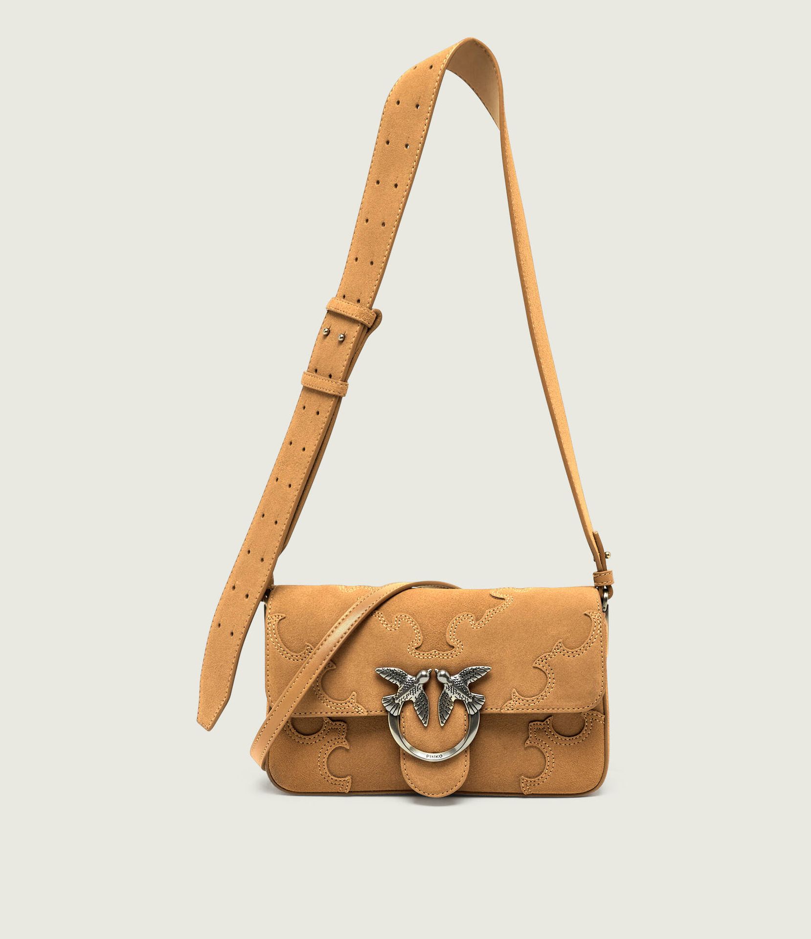 Pinko Torebka na ramię LOVE ONE SLOUCHY MINI zamsz