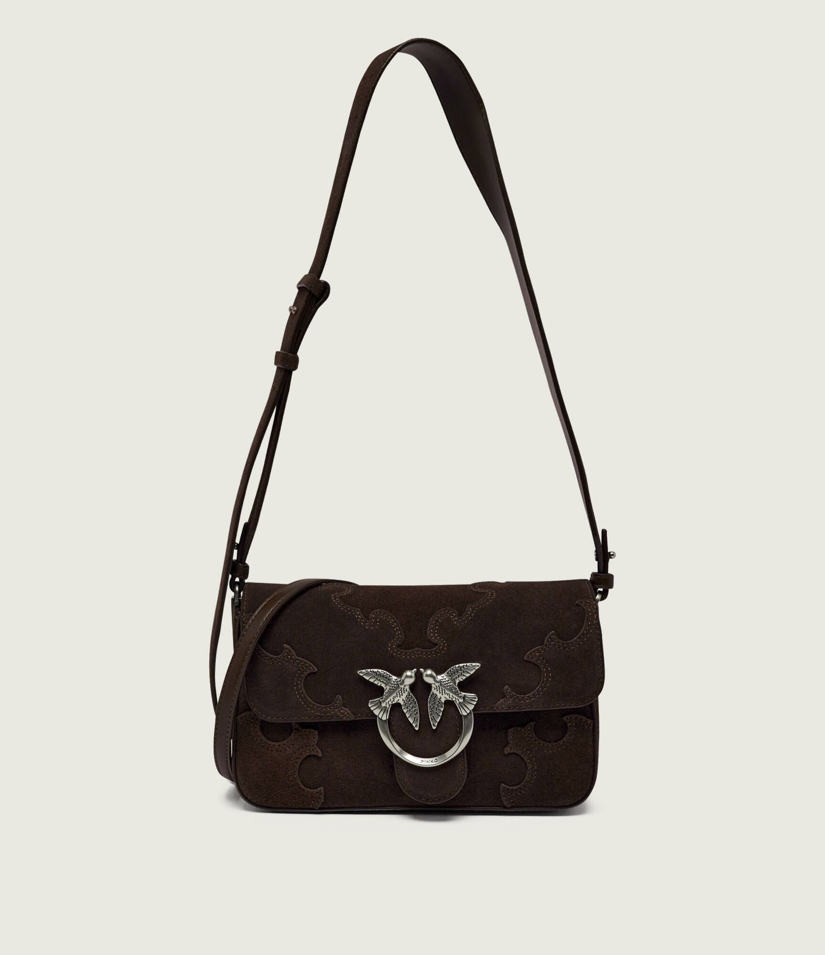 Pinko Torebka na ramię LOVE ONE SLOUCHY MINI zamsz