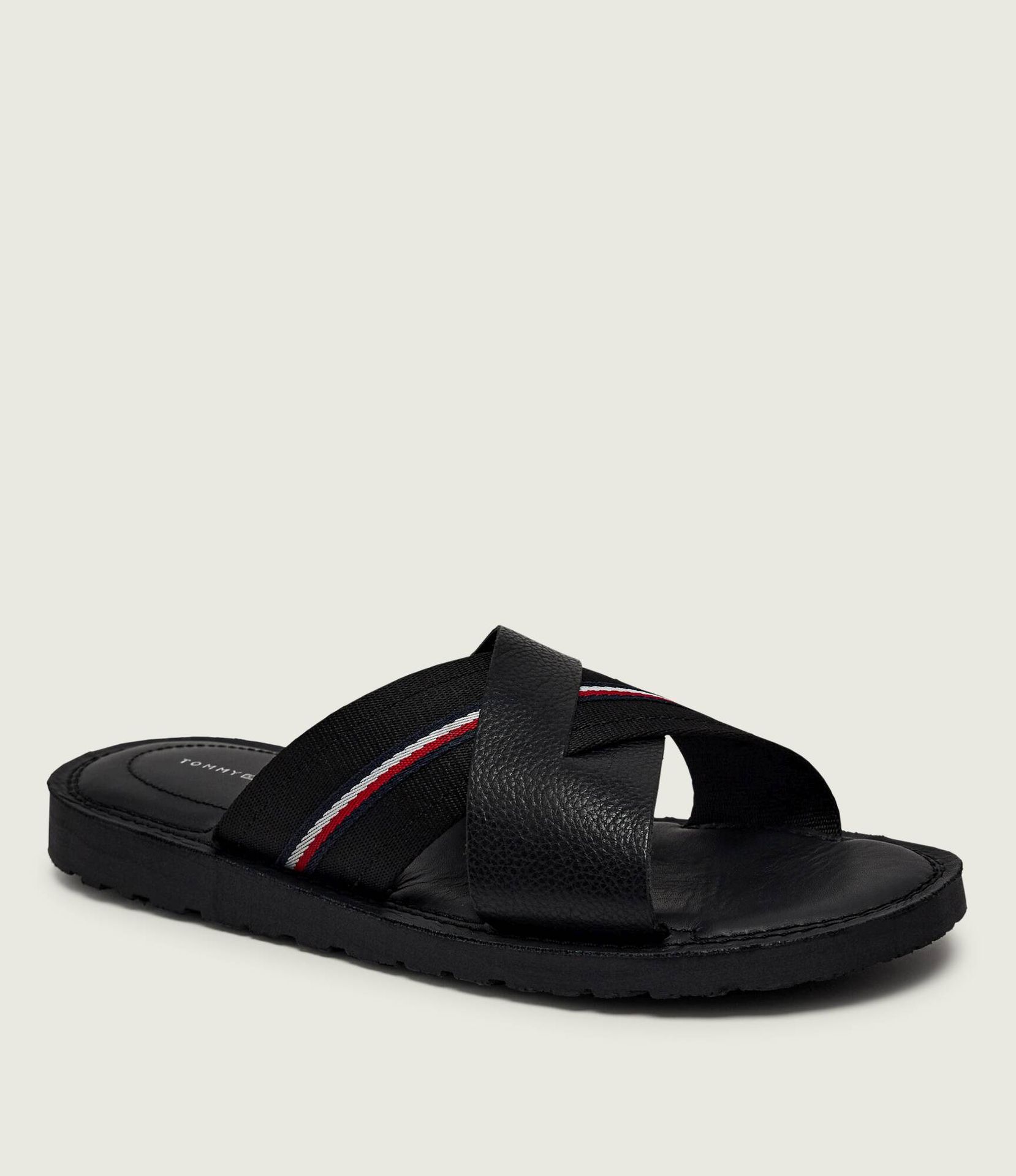 Tommy Hilfiger Skórzane klapki CORE HILFIGER LTH CRISS C