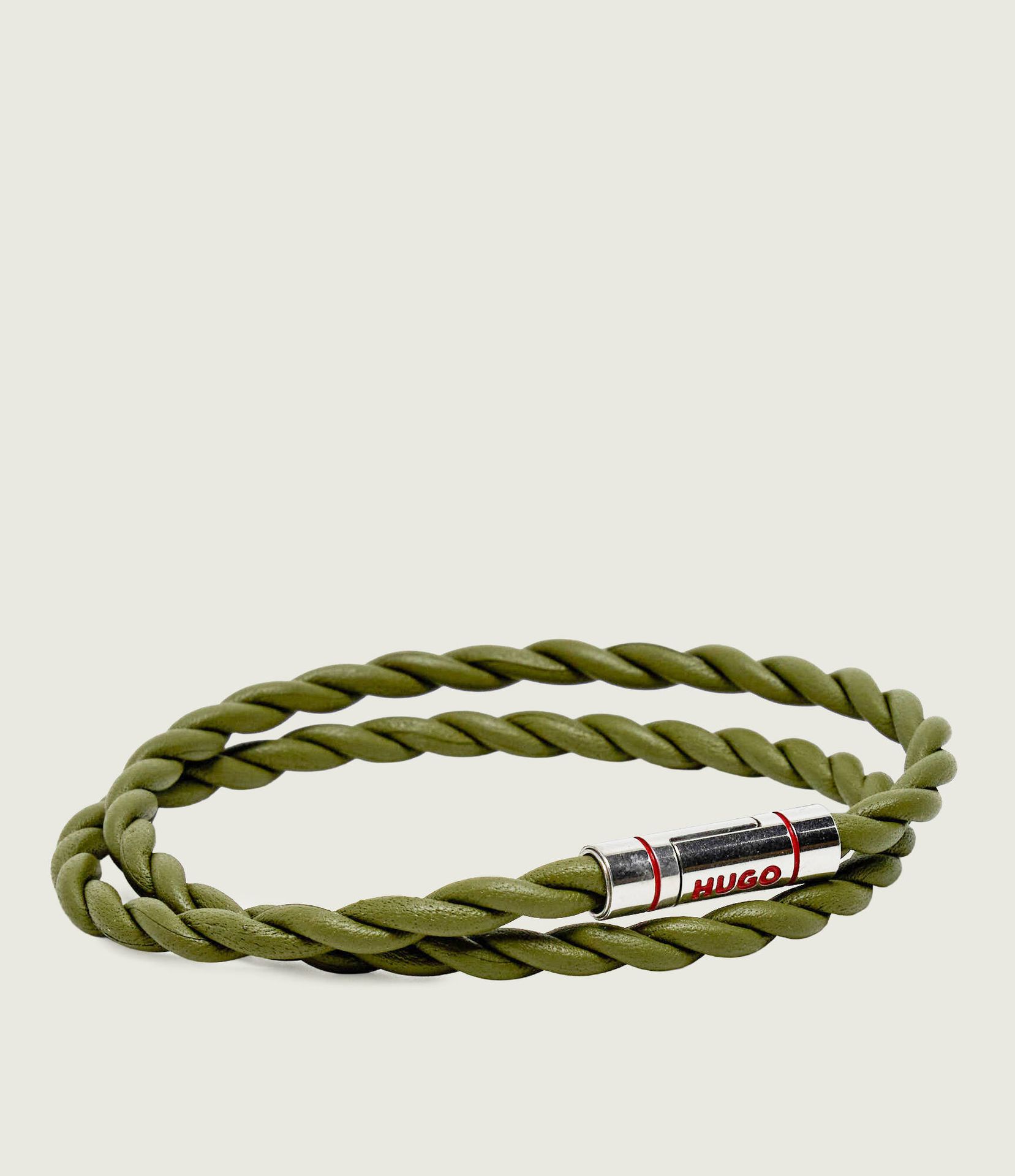 HUGO Skórzana bransoleta E-DOUBLEBRAID4-BRA