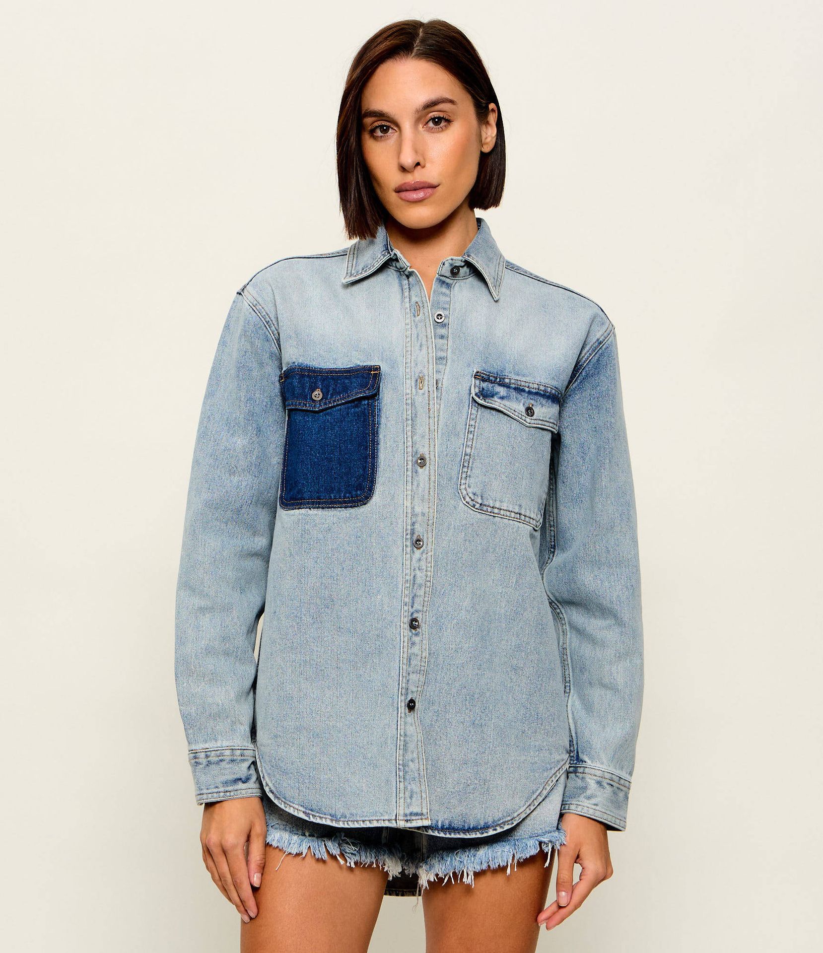One Teaspoon Jeansowa koszula SAINT TROPEZ Relaxed fit