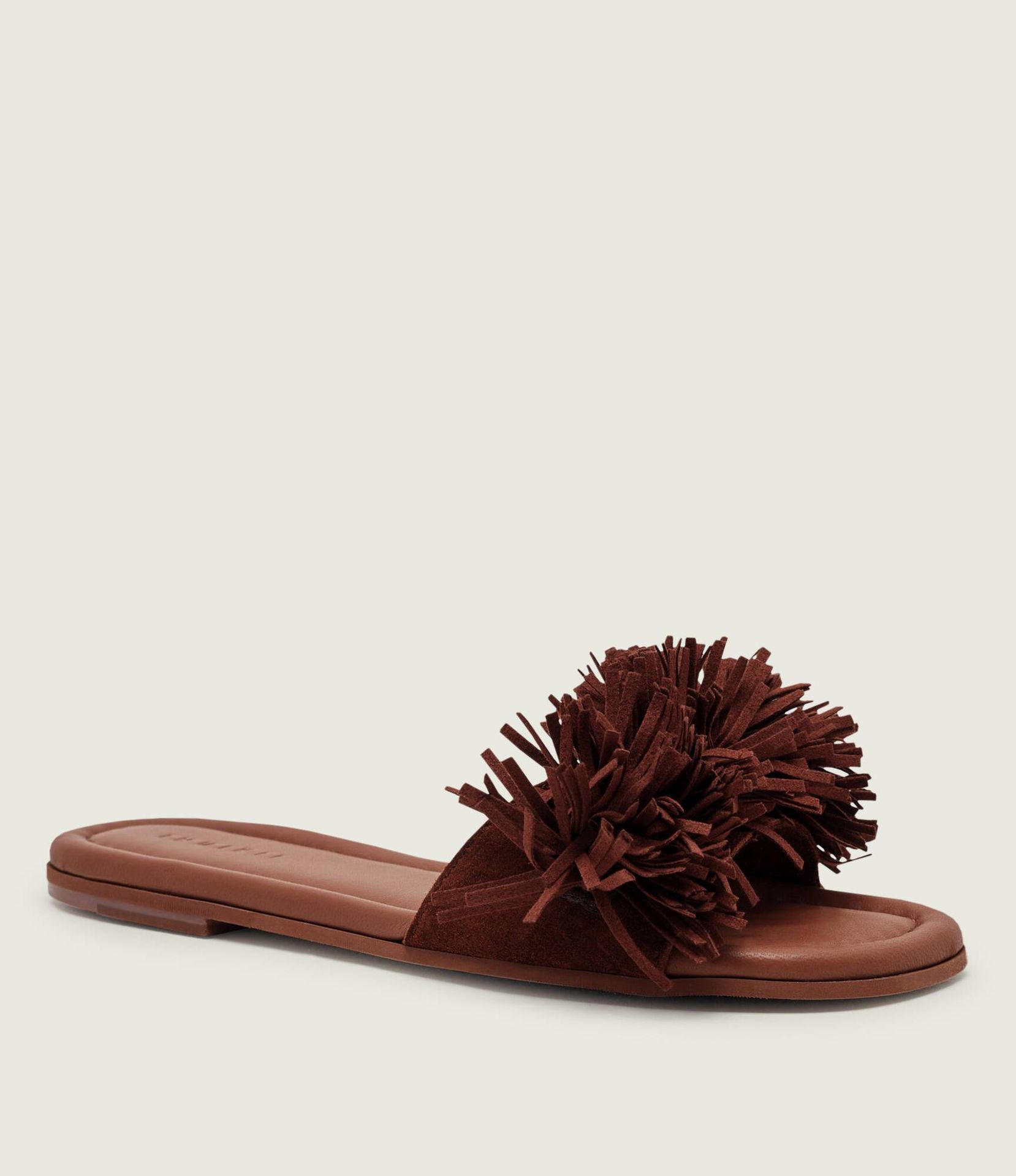 INUIKII Klapki FRINGES FLOWER zamsz