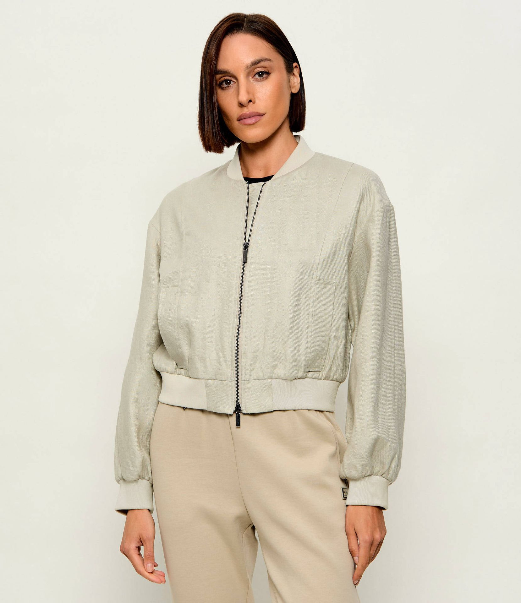 Armani Exchange Lniana kurtka bomber Oversize fit