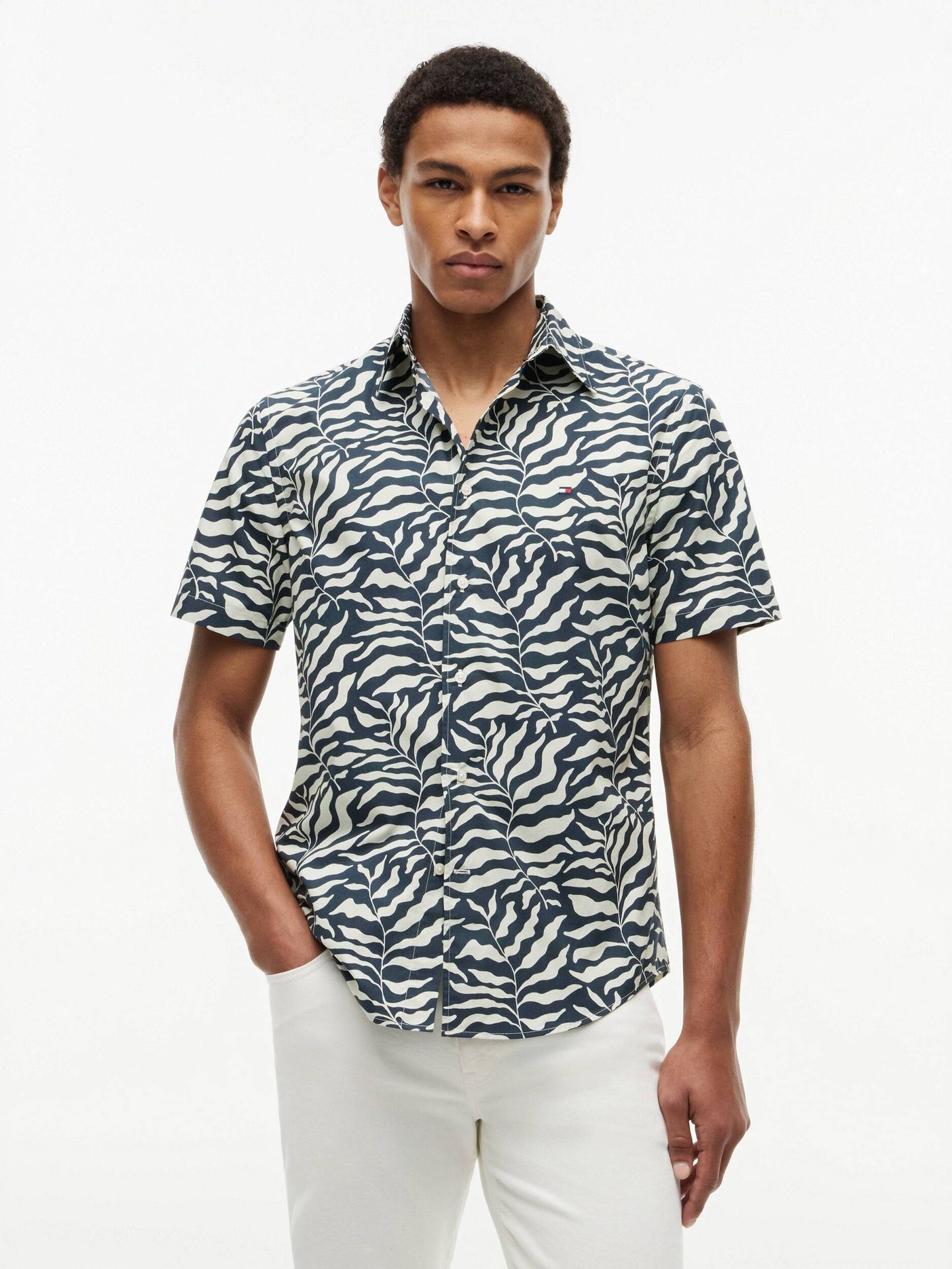 Tommy Hilfiger Koszula PAPERTOUCH PALM Regular Fit