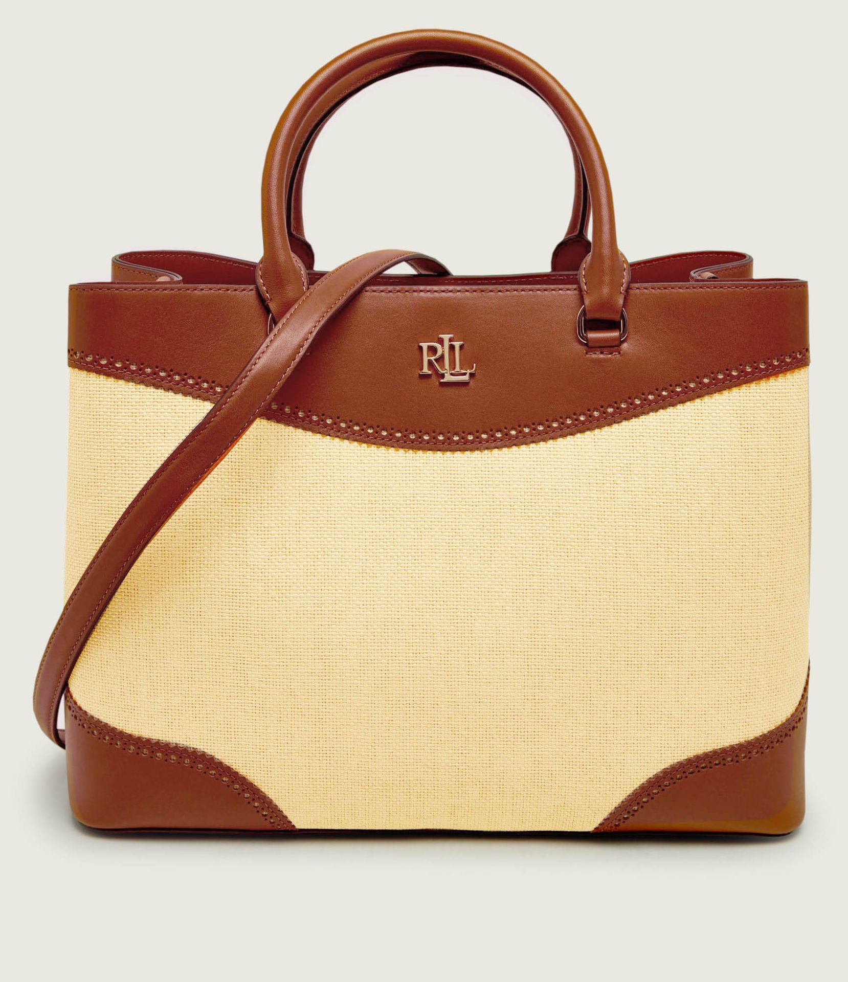 LAUREN RALPH LAUREN Shopperka MARCY z dodatkiem skóry