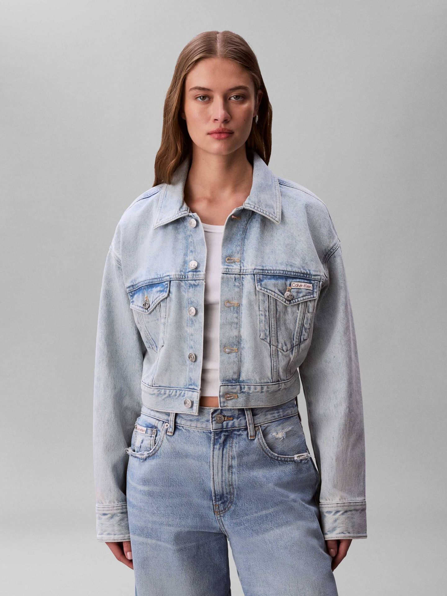 Calvin Klein Jeans Kurtka jeansowa Cropped Fit