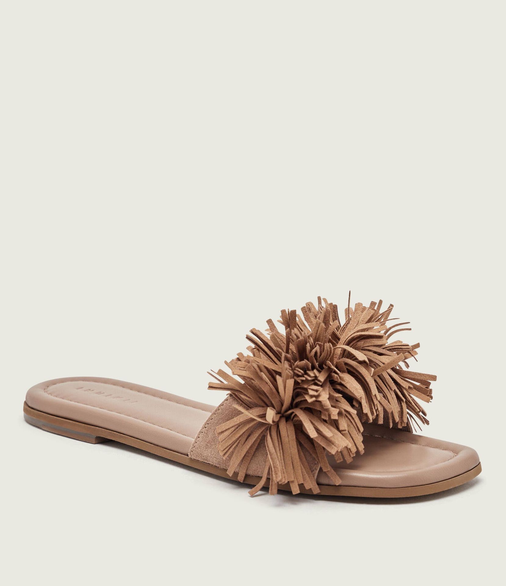 INUIKII Klapki FRINGES FLOWER zamsz