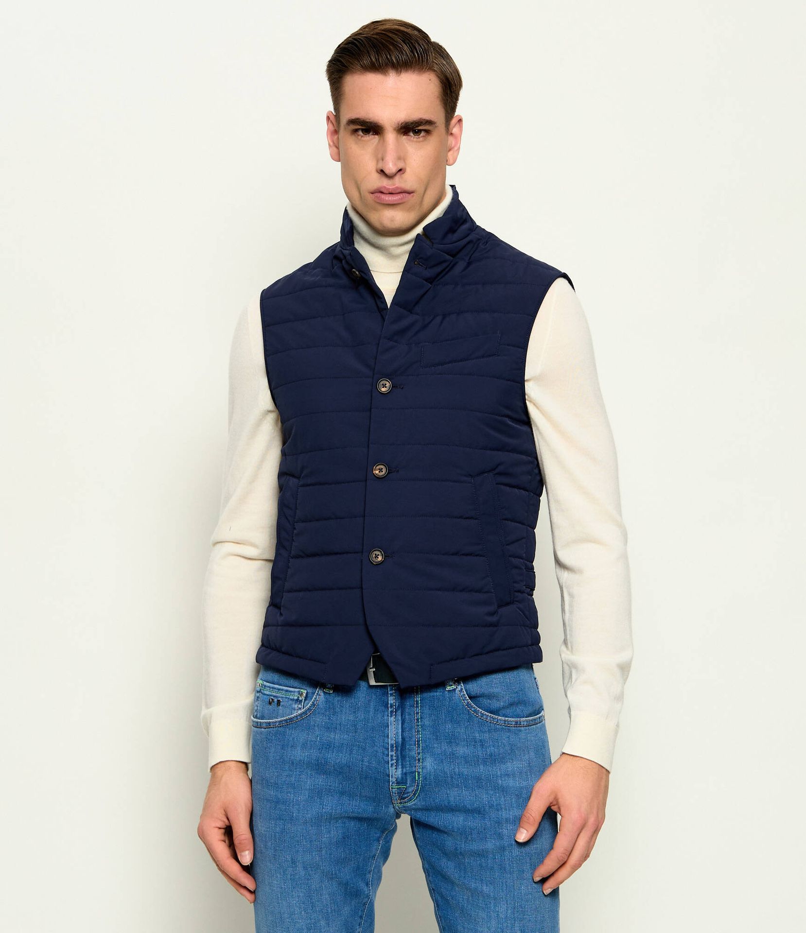 Eleventy Wełniany bezrękawnik Slim Fit
