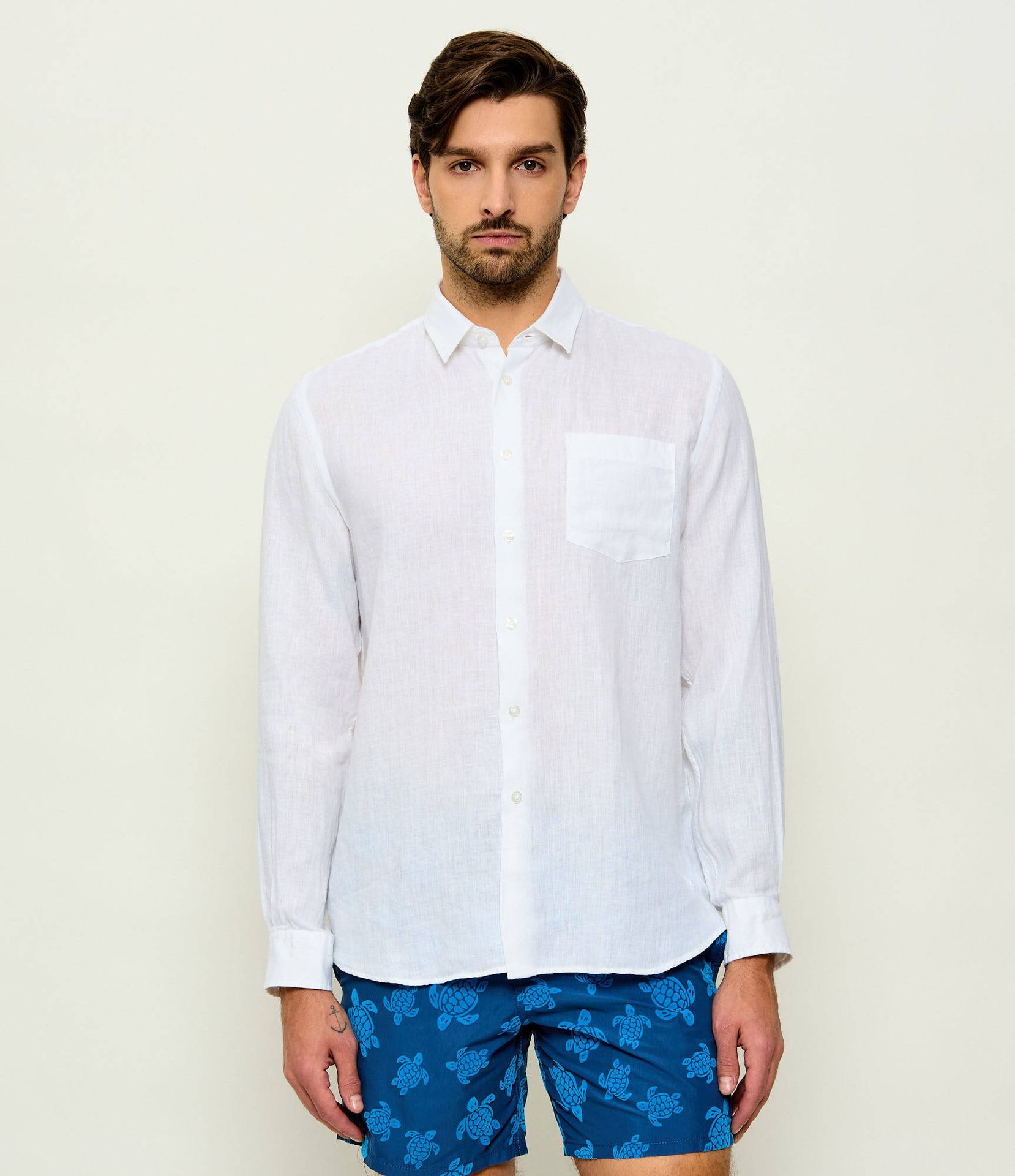 Vilebrequin Lniana koszula CAROUBIS Regular Fit
