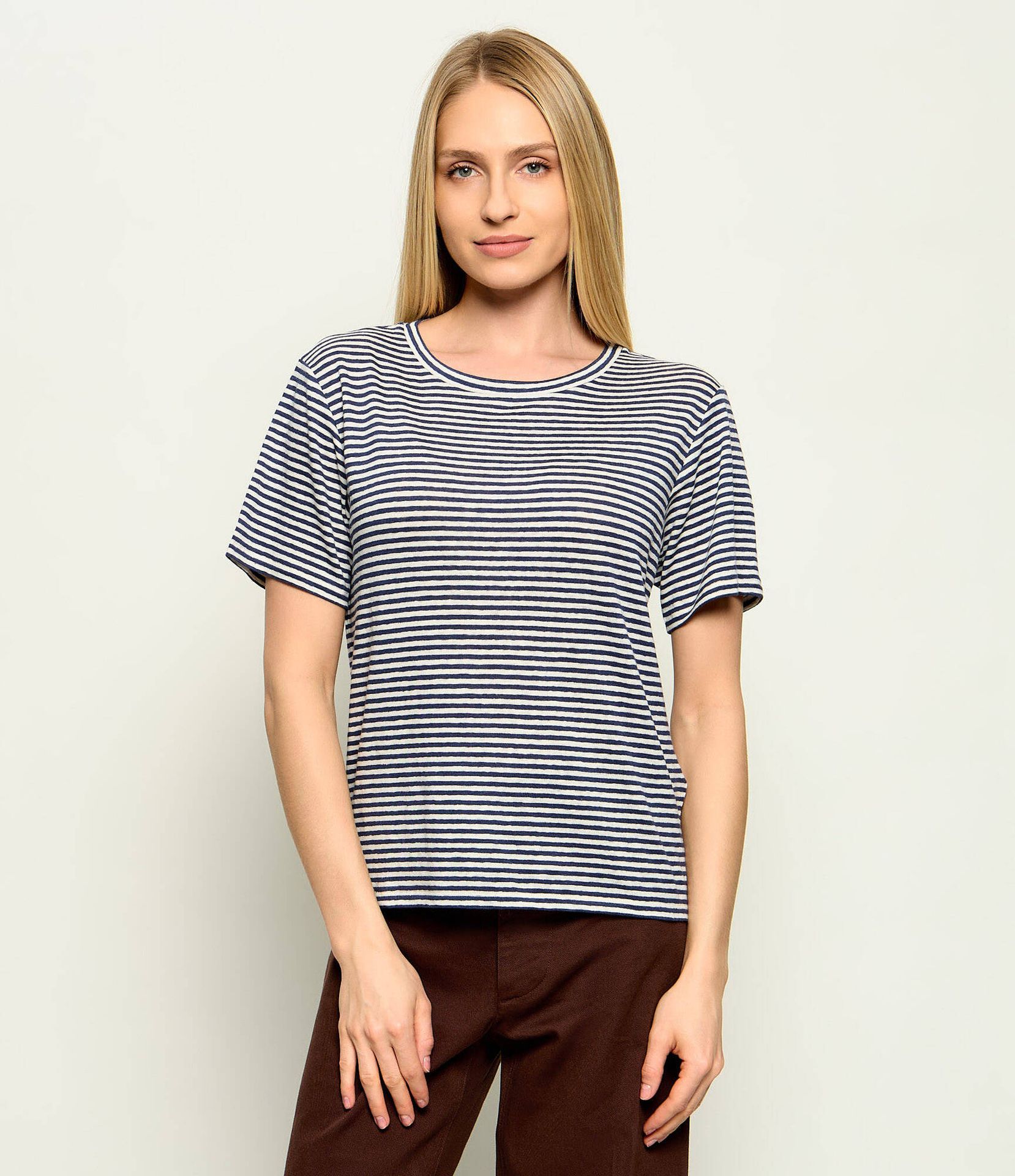Weekend MaxMara Lniany t-shirt WKDPELOTA Regular Fit