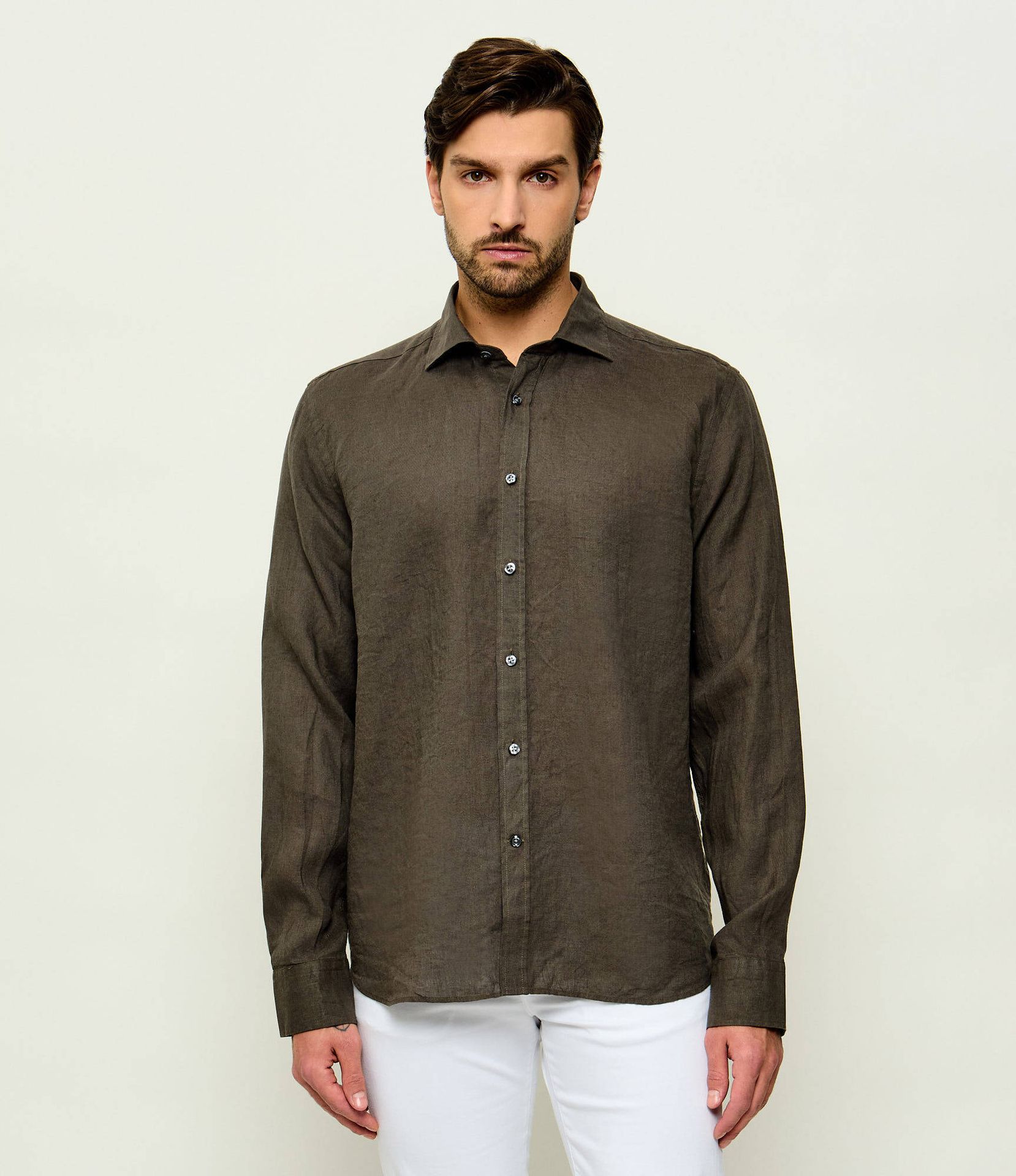 Oscar Jacobson Lniana koszula Regular Fit