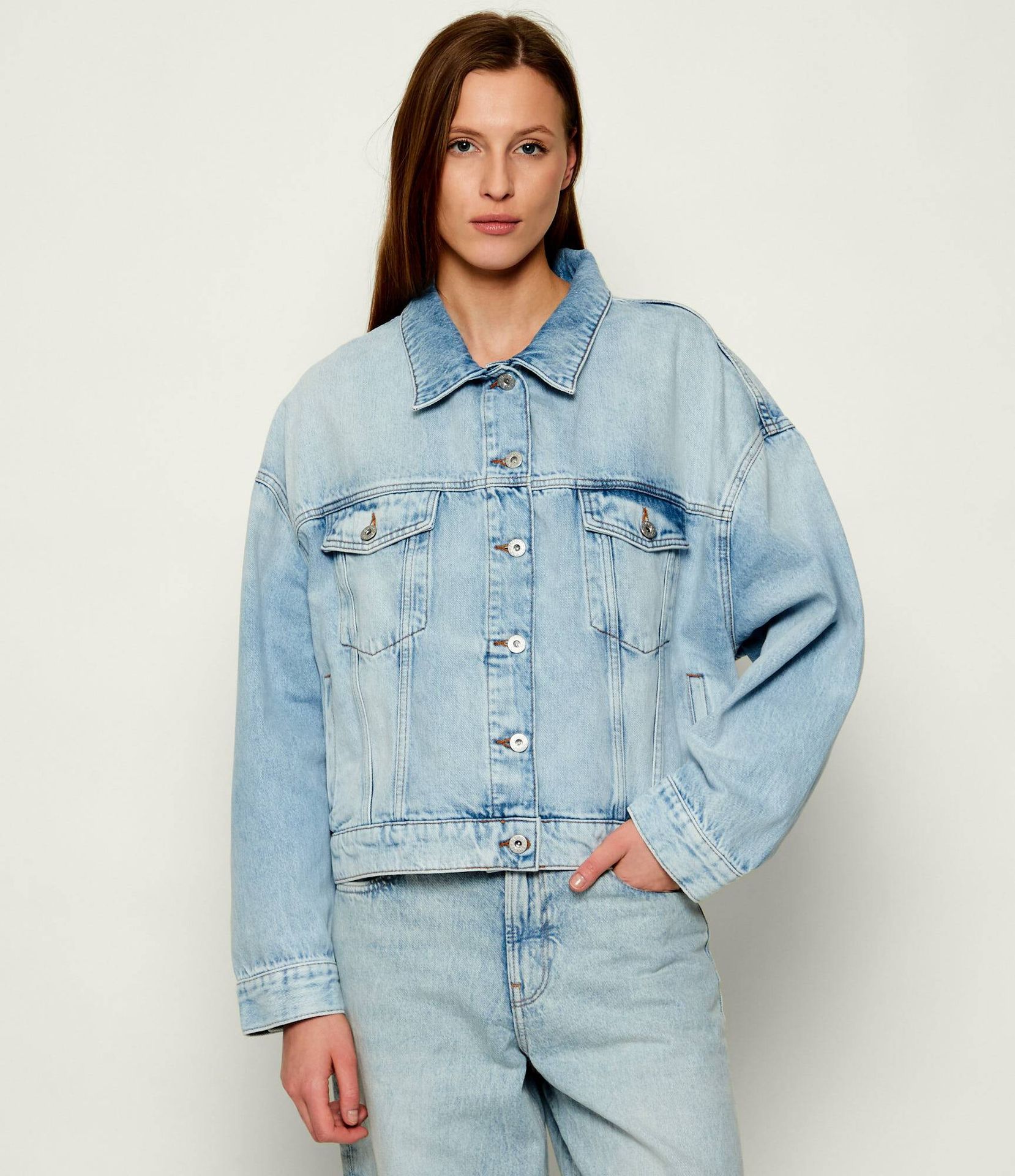 Hugo Blue Kurtka jeansowa Lou_B Oversize fit