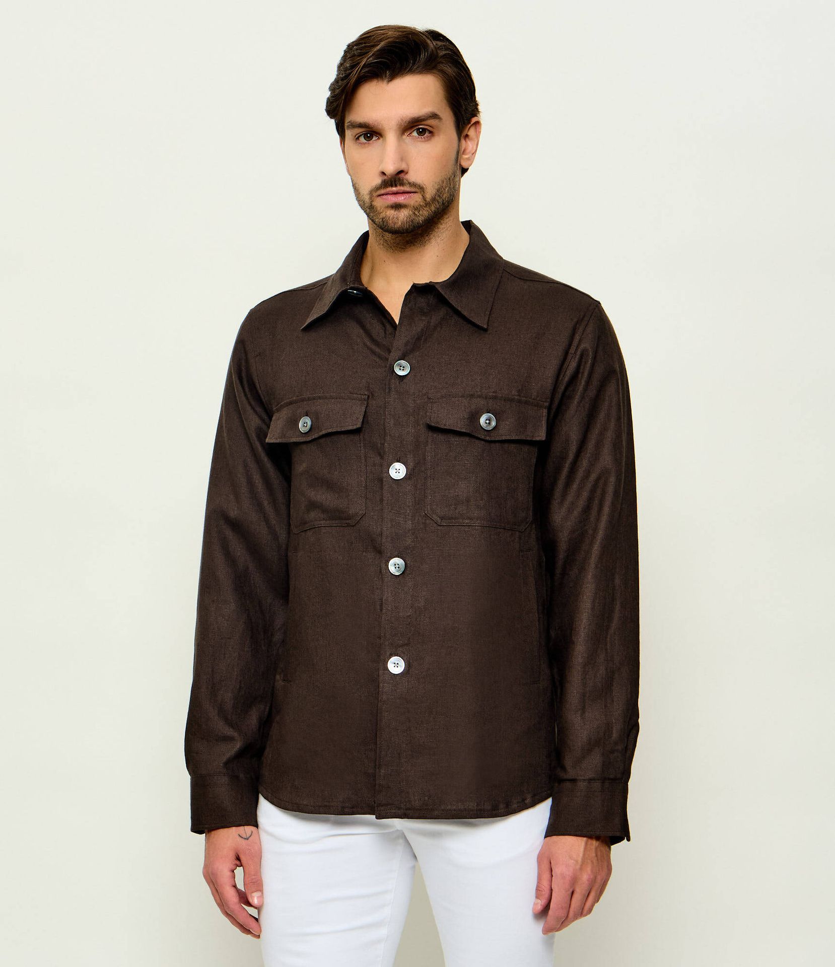 Oscar Jacobson Lniana kurtka Maverick Regular Fit