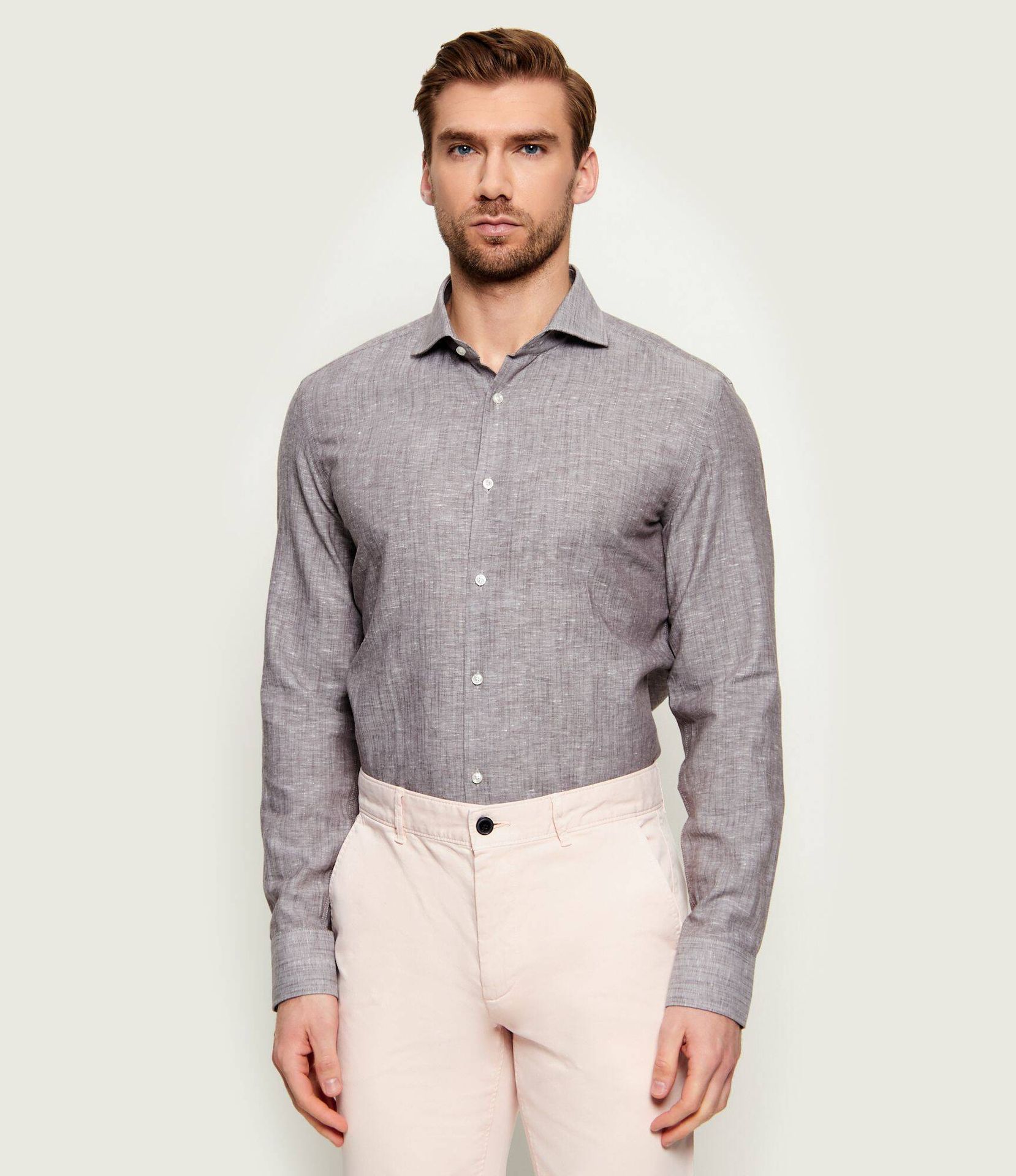 BOSS BLACK Lniana koszula H-HANK-SP-B1-C1-261 Slim Fit