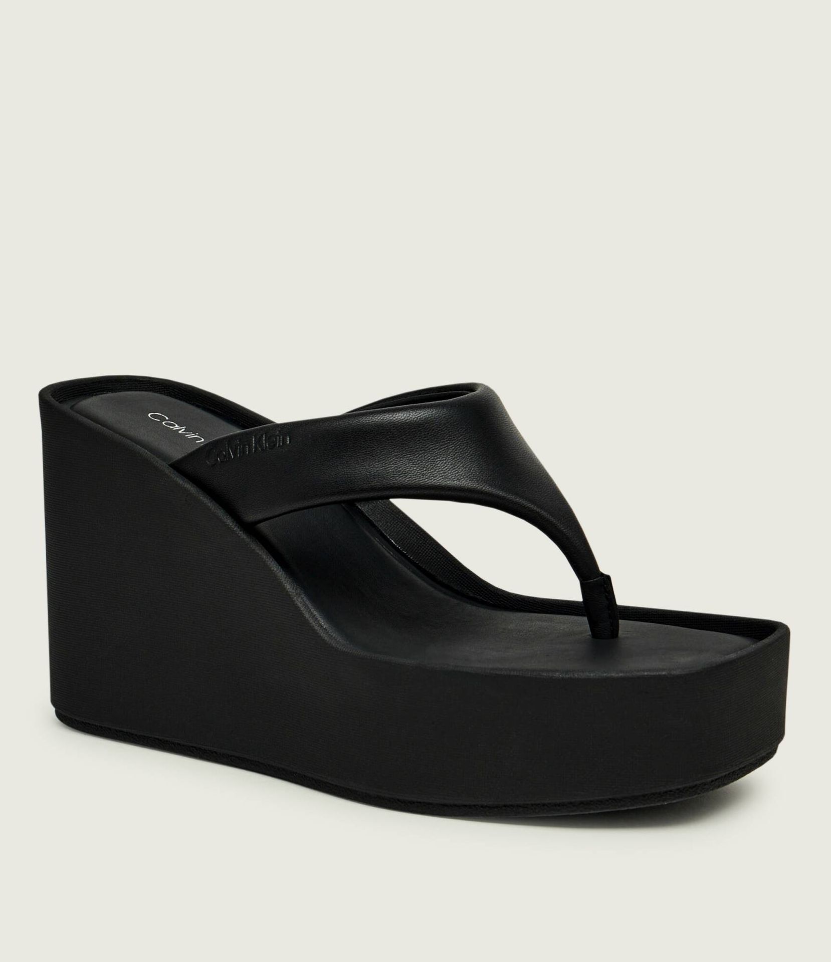 Calvin Klein Skórzane japonki WEDGE 70